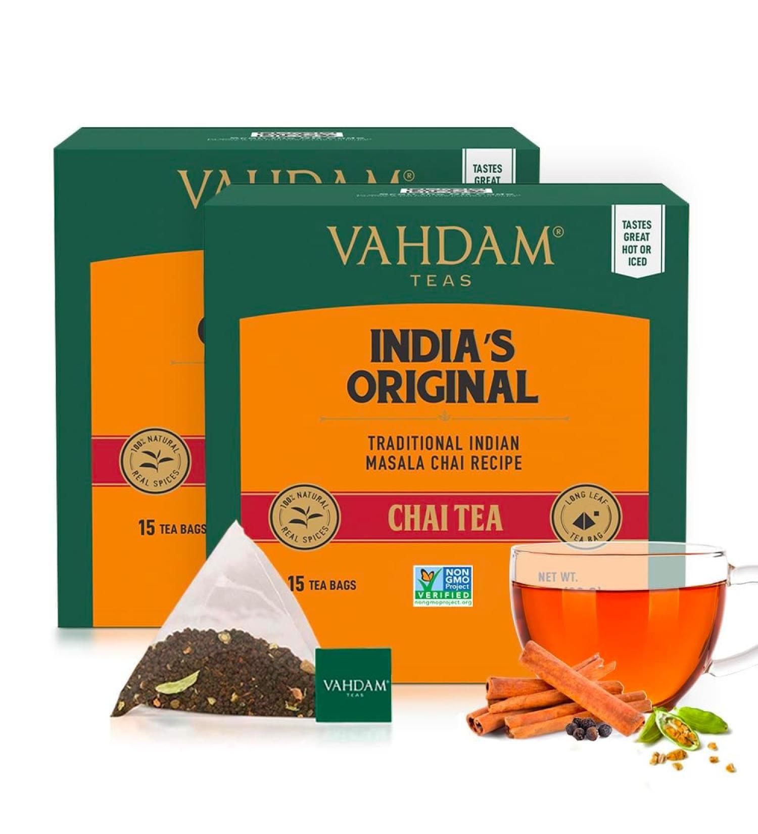 Buy Vahdam Masala Chai Tea Bags - 100% Natural Spices 30 Pyramid Bags Authentic Indian Blend International Shipping Available - Buy Online on GoSupps.com