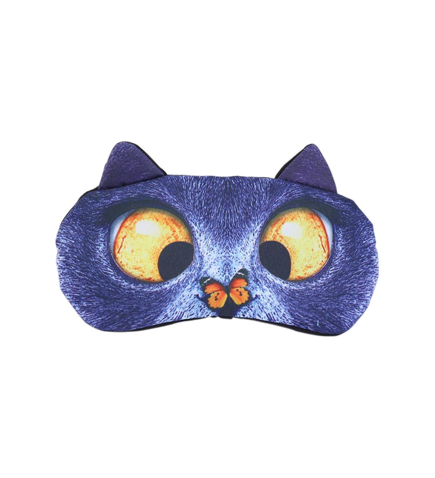 Cute 3D Animal Sleep Mask - Cat & Dog Eye Mask for Kids Girls Women & Adults (British Shorthair) - Blue | International Shipping Available - Buy Online on GoSupps.com