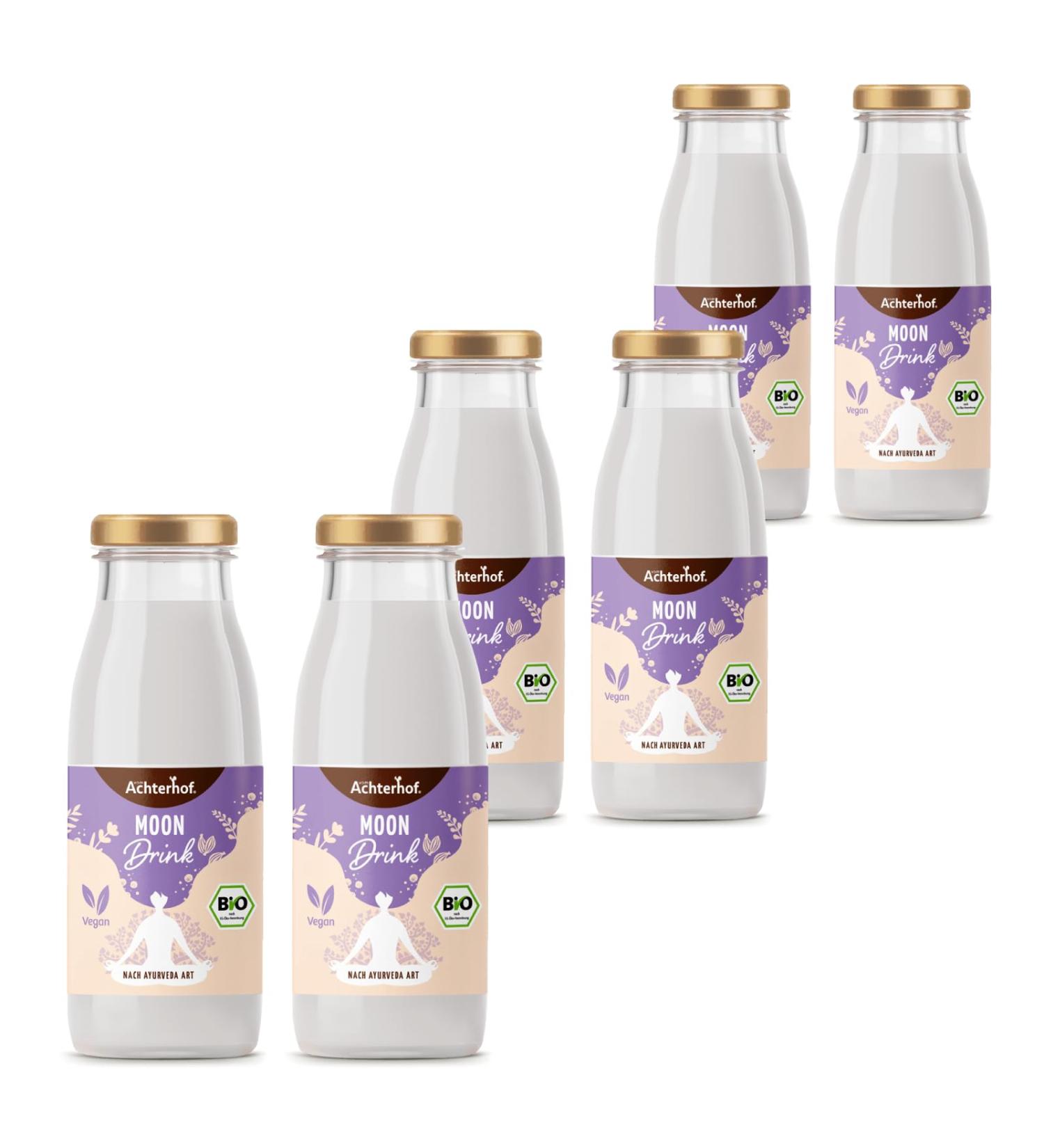 Moon Drink Bio | 6 Ayurvedic Shots | Ashwagandha Lavender Cinnamon & Vanilla | Perfect Sleep Aid | Achterhof - 1 Pack - Buy Online on GoSupps.com