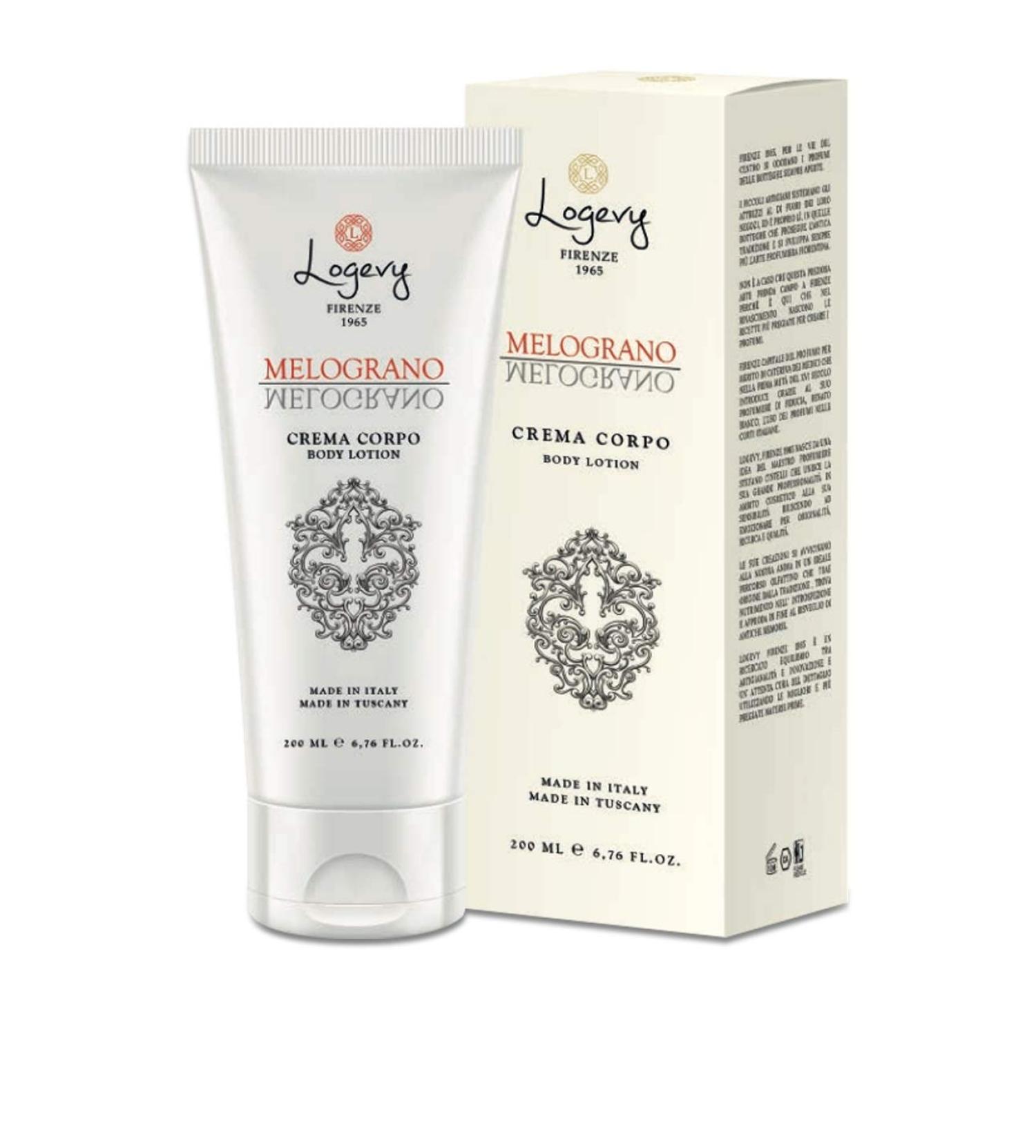 LOGEVY - Cr me pour le Corps - Tube de 200 ml Hydrate et parfume la peau - Grenade