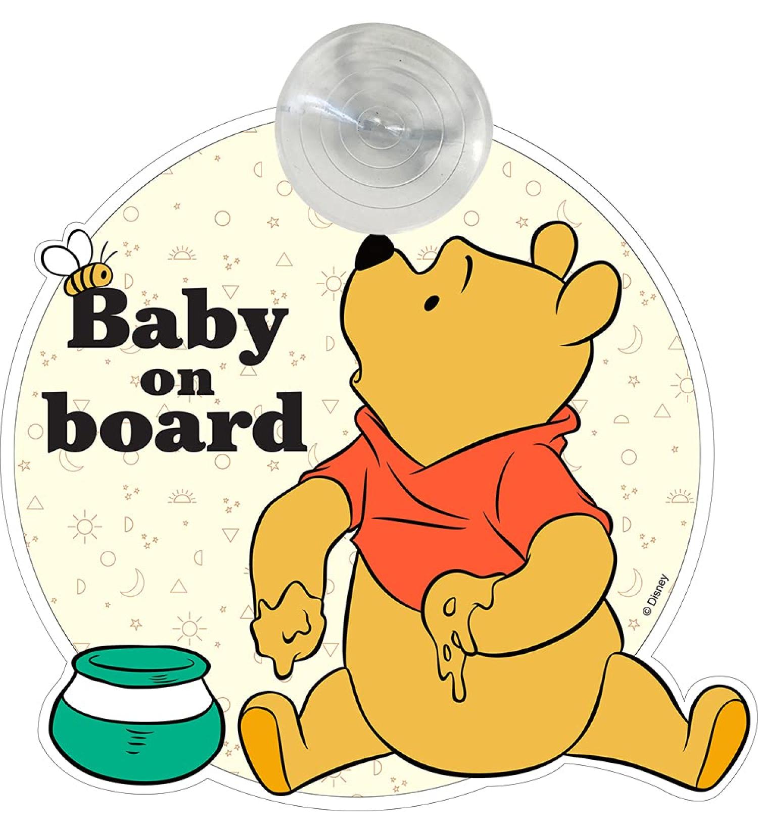 Disney Winnie the Pooh Baby On Board Car Sign - Suction Cup Safety Indicator for Kids - Buy Online on GoSupps.com