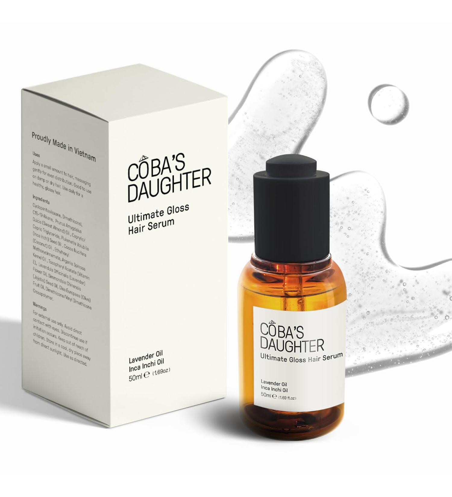 COBA S DAUGHTER Hair Serum for Dry Damaged Frizzy Hair | Nourishing UV & Heat Protection | Argan Jojoba & Inca Inchi Oils | Lavender Infused Shine - 1.69 oz - Buy Online on GoSupps.com