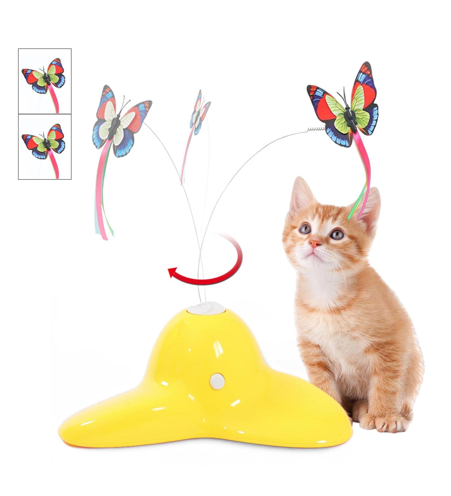 Pawsayes Interactive Indoor Cat Toy - 360 Rotating Butterfly & 2 Refill Packs - Best for Engaging Cats - Shop Now! - Buy Online on GoSupps.com