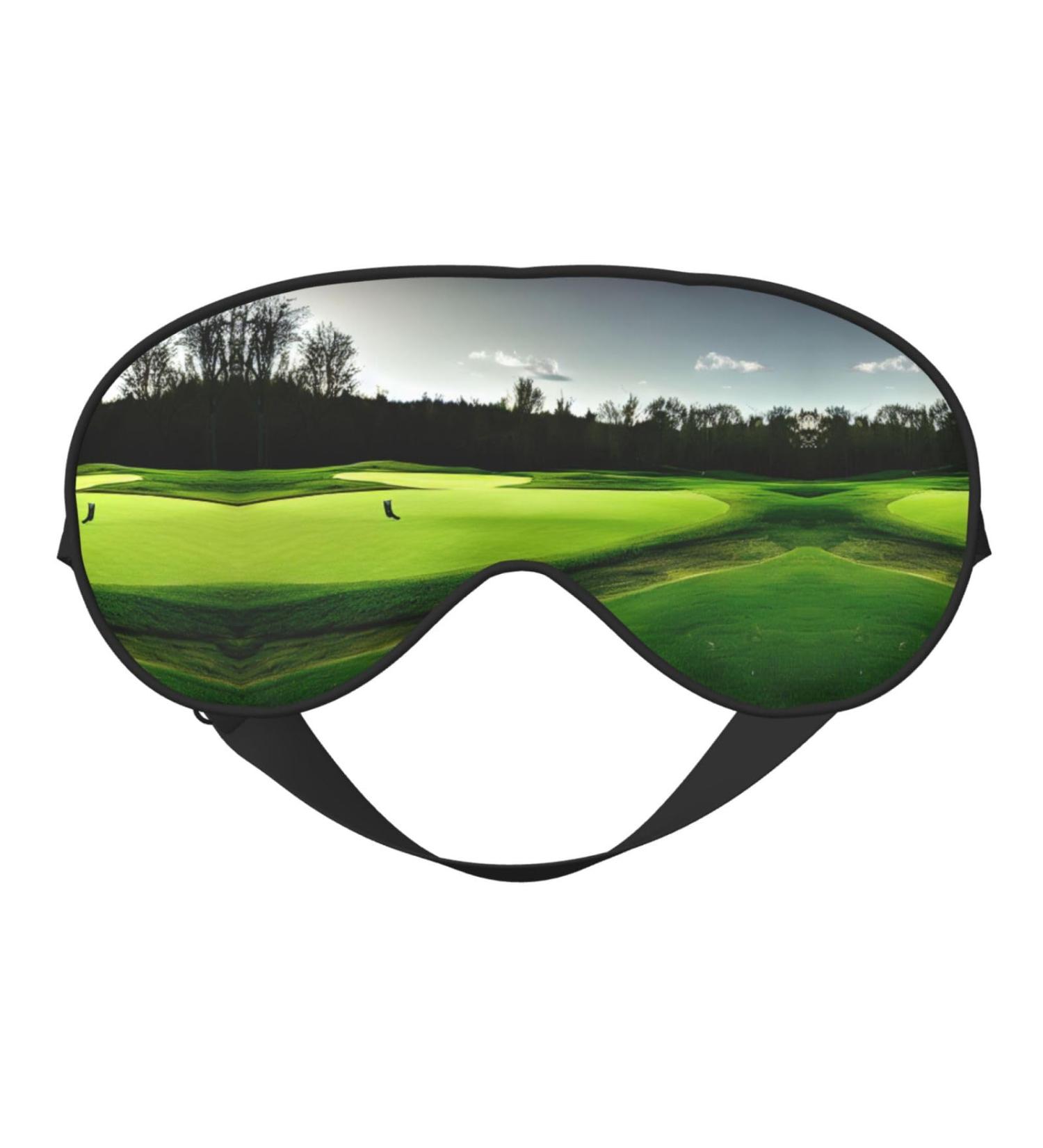 Green Golf Course Print Unisex Sleep Mask | Double-Sided Eye Mask for Sound Sleep & Skin Care - Ideal Gift - Buy Online on GoSupps.com