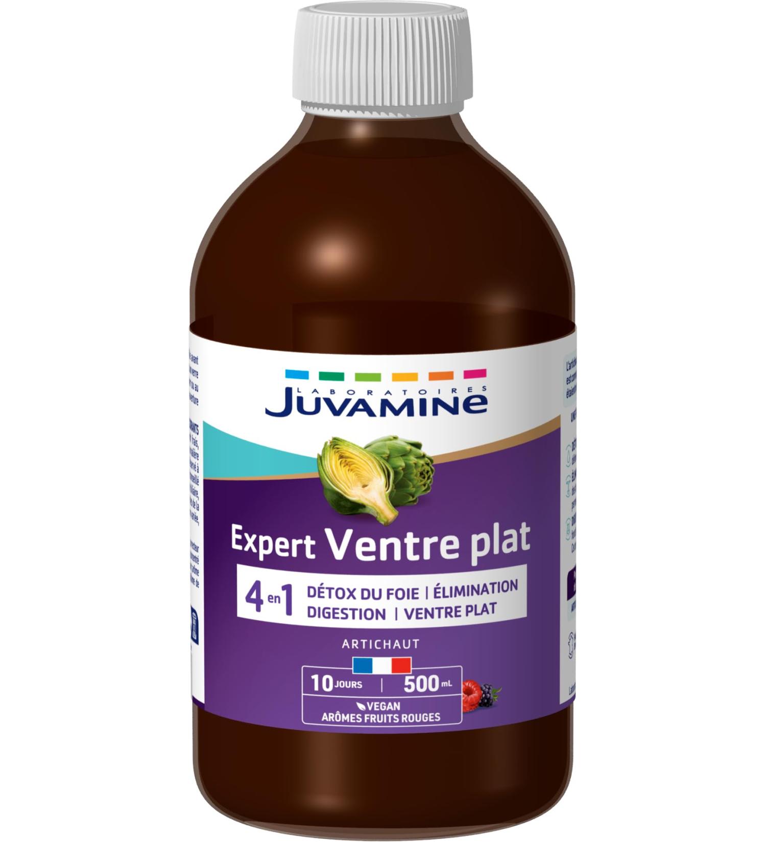 JUVAMINE - Expert Flat Belly 4-in-1-500 mL - Liver Detoxification Elimination Digestion & Flat Stomach - 10 Day Program - Red Fruit Flavors - Buy Online on GoSupps.com