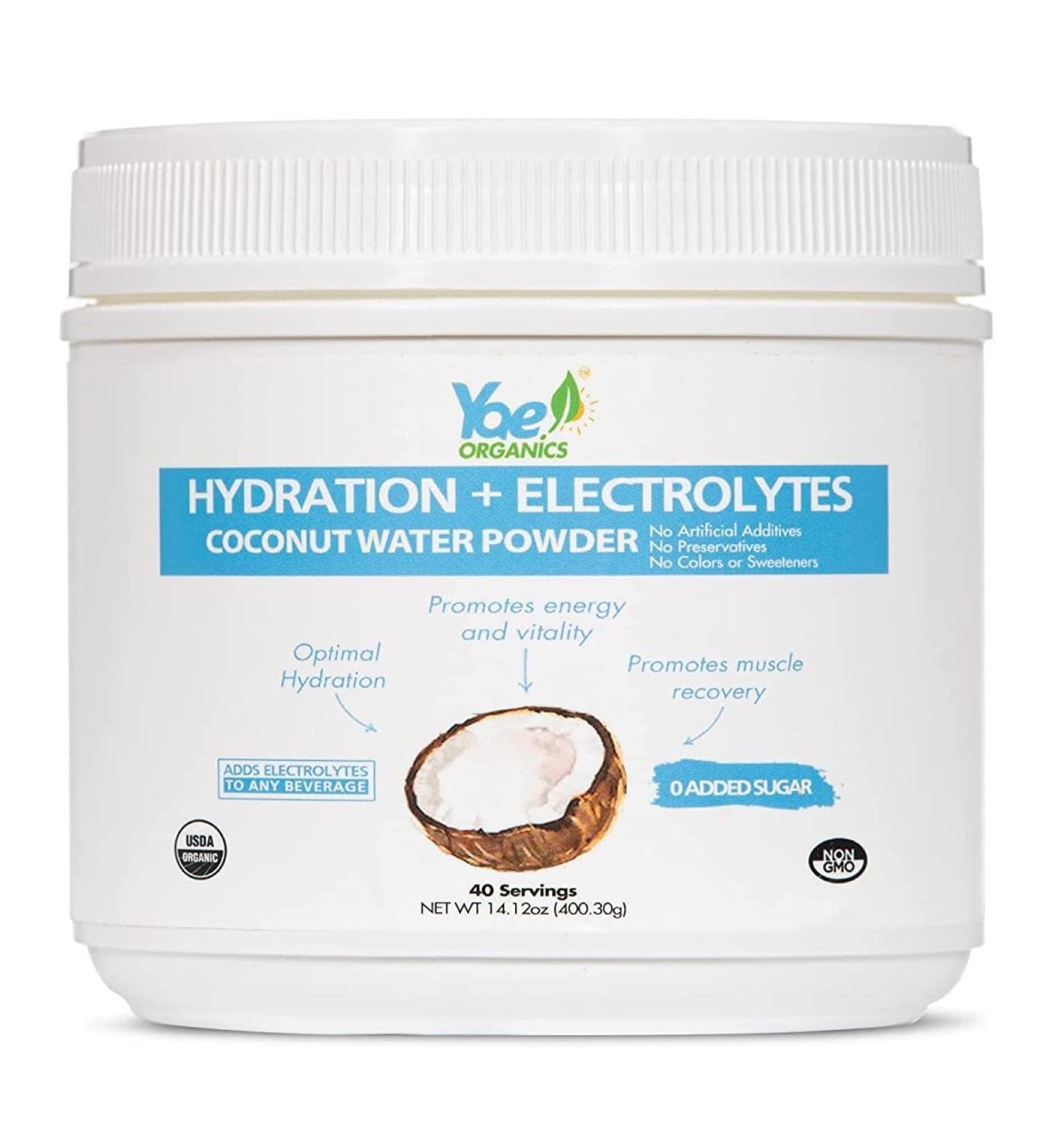 Organic Coconut Water Powder for Hydration and Energy - Unsweetened Electrolyte Supplement (14.12 oz) - Buy Online on GoSupps.com