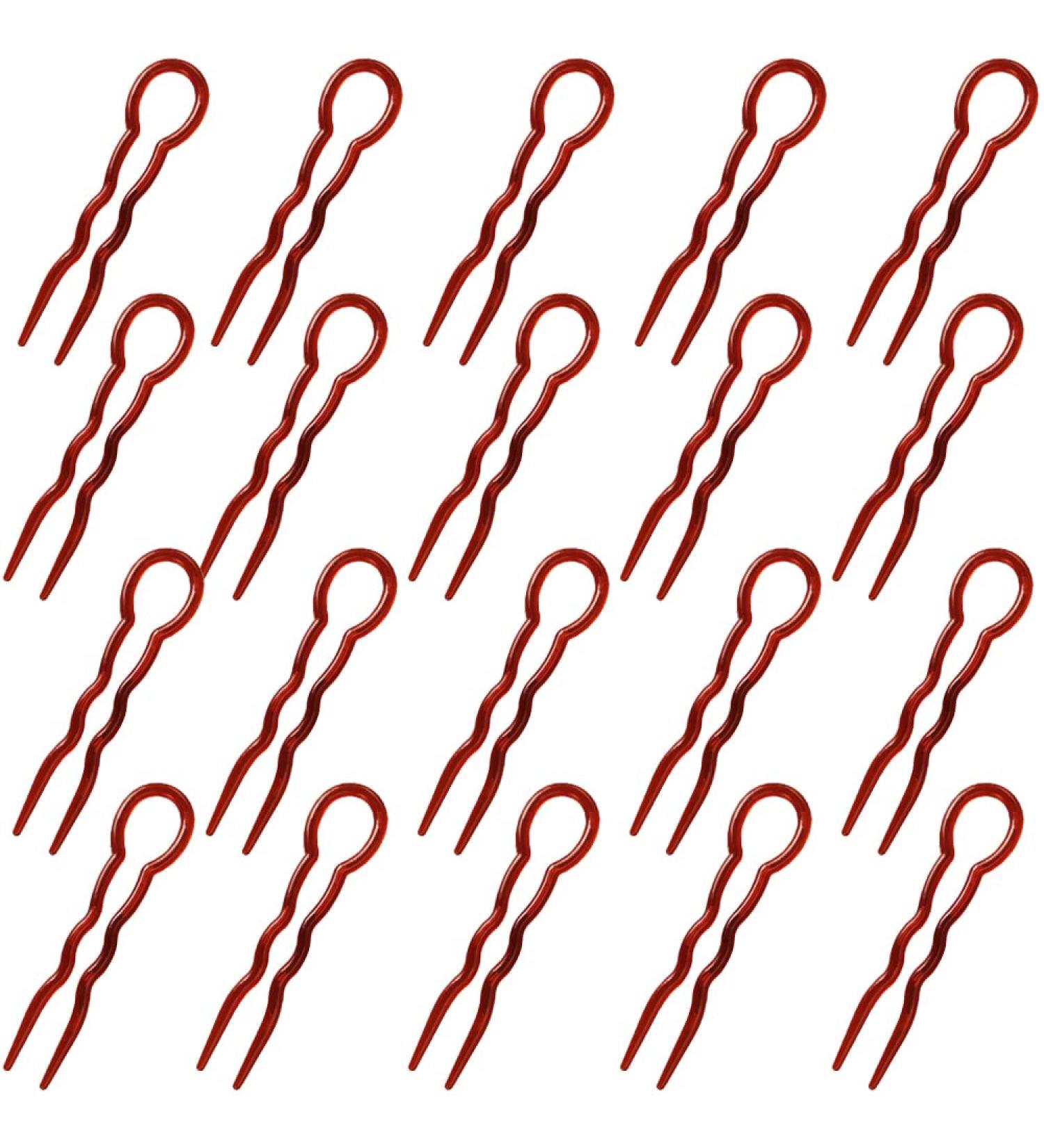 KINDOYO 20 Pieces Grip Hair Pins - Lady Hair Clips U shape Hair Stick Vintage Hairpins Braid Twist Styling Bobby Pins Hair Fork Pins Brown Brown *20 - Buy Online on GoSupps.com