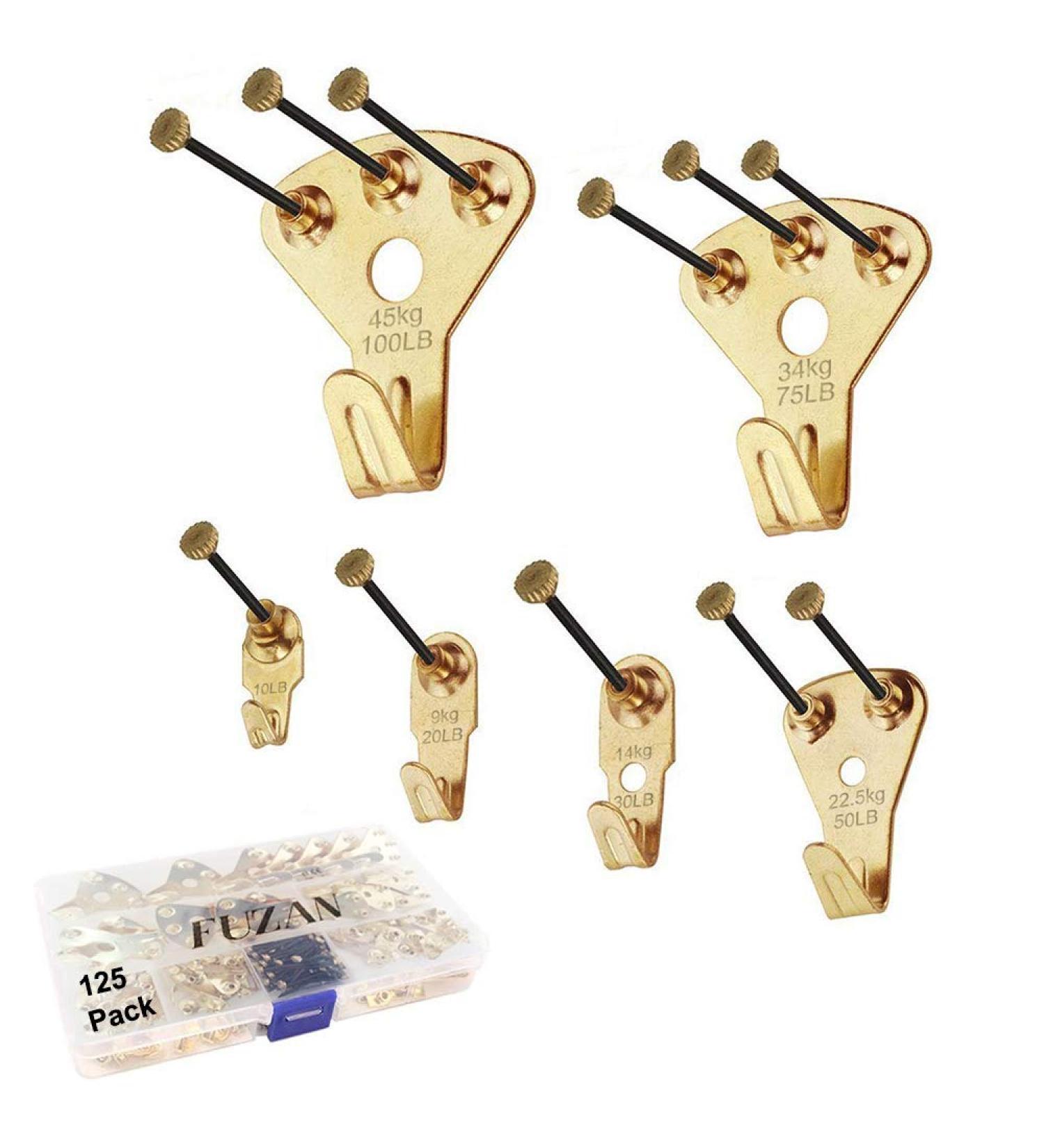 125 pcs Picture Hangers  Heavy Duty Picture Hanging Kit with Nails  Professional Picture Hanging Kit on Wooden/Drywall for Canvas  Office Pictures  Clock  House Decoration  Holds 10-100 lbs - Buy Online on GoSupps.com