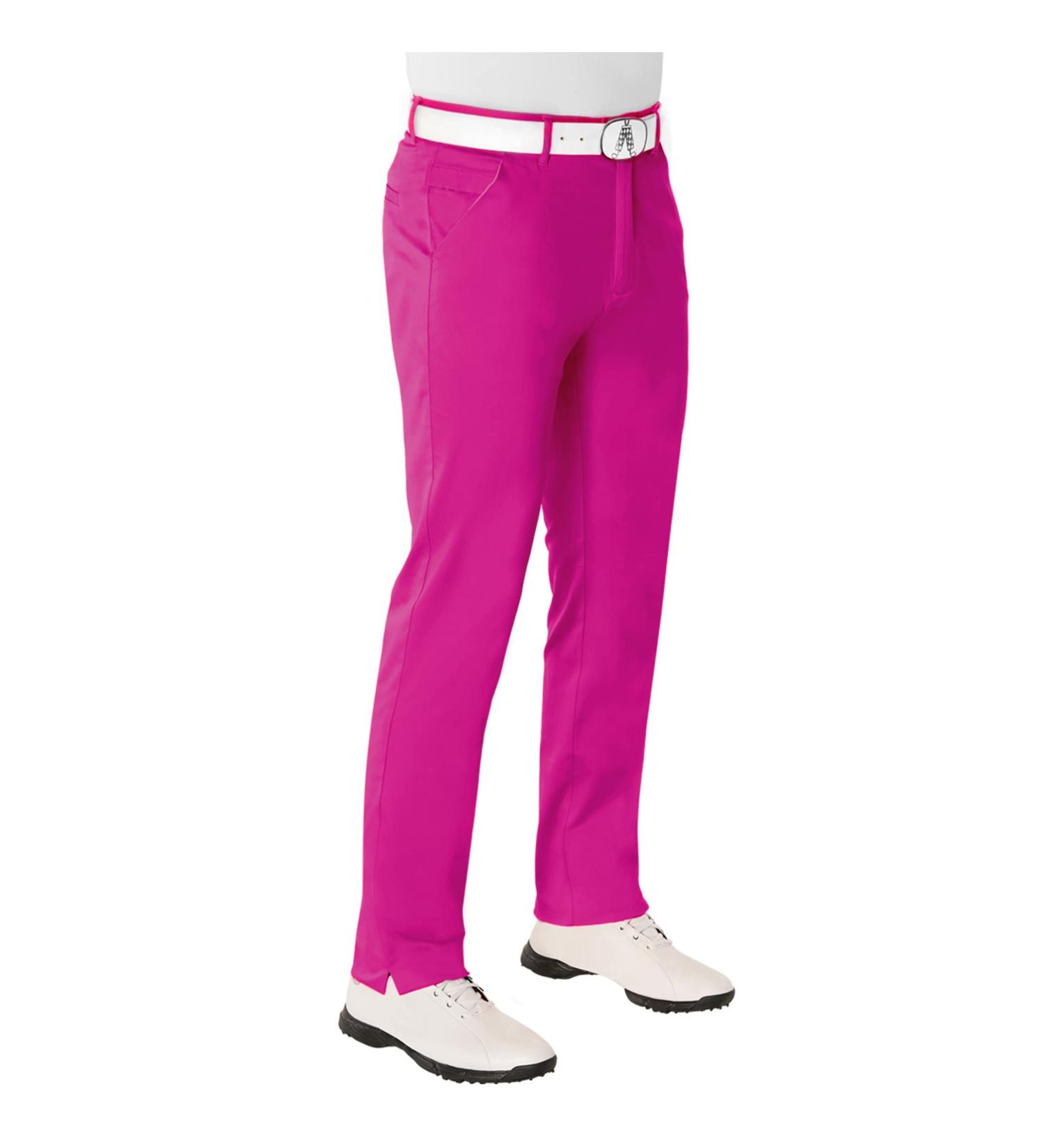 Royal & Awesome Men's Pink Golf Chino Pants - 38W x 32L Slim Fit Casual Pants - Buy Online on GoSupps.com