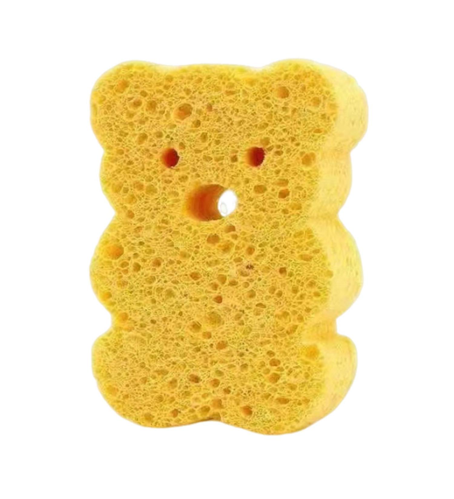 Kids Bath Sponge | Soft Baby Body Wash Scrubber Wood Pulp Sponge | Cute Shower Brush Dead Skin Remover Bath Rub Shower Sponge Bath Supplies for Deep Cleansing Orange - Buy Online on GoSupps.com