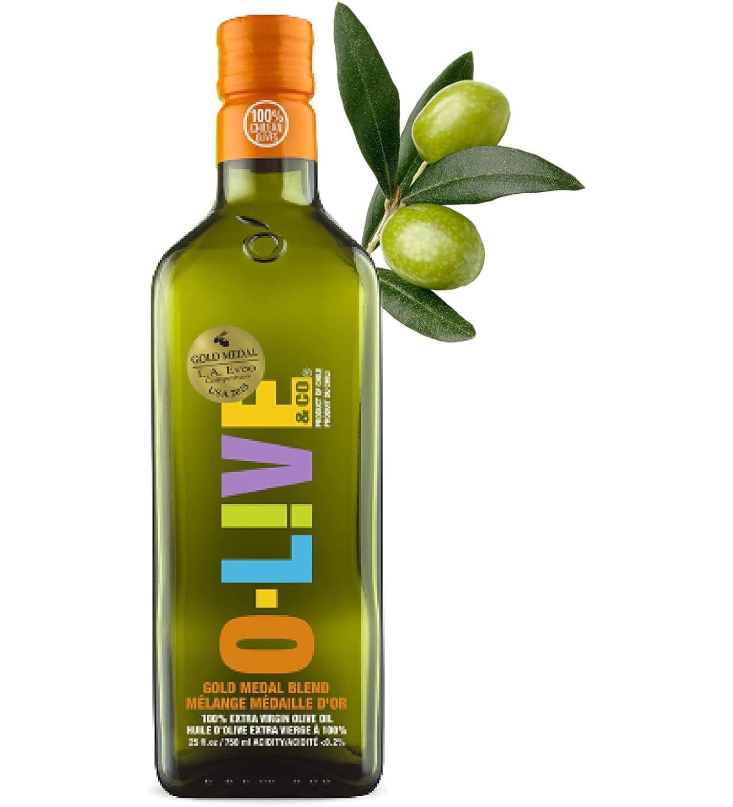 O-Live & Co. - Gold Medal Winner Extra Virgin Olive Oil Cold Pressed Premium Olive Oil Ideal for Cooking or for Salad Dressing Versatile Olive Oil Extra Virgin (750 ml Mild & Fruity) Mild & Fruity 750 ml (Pack of 1) - Buy Online on GoSupps.com
