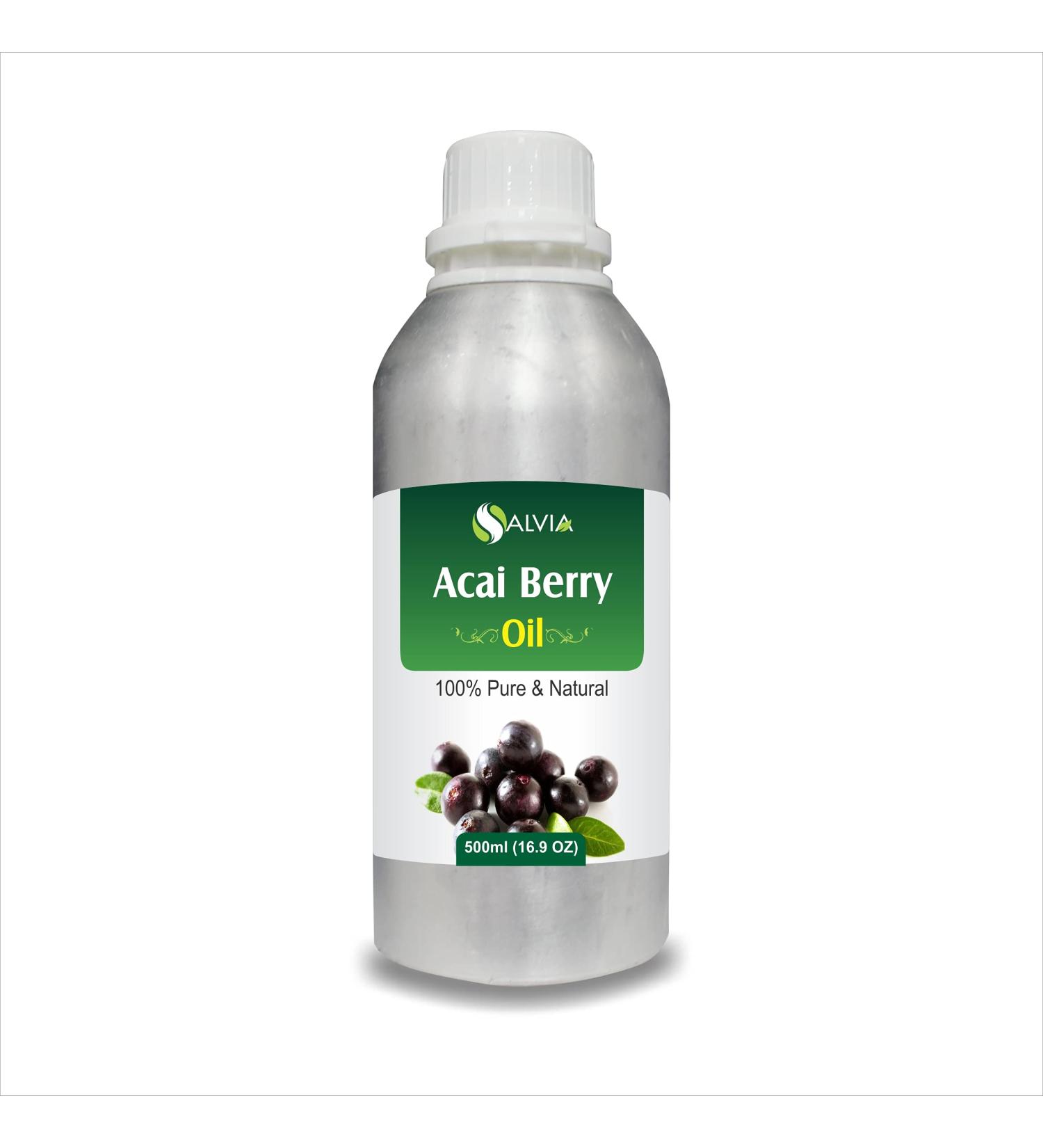 Acaiberry Oil with Dropper 100% Natural Pure Oil by Salvia (500 ml (16.9 Ounce)) - Buy Online on GoSupps.com