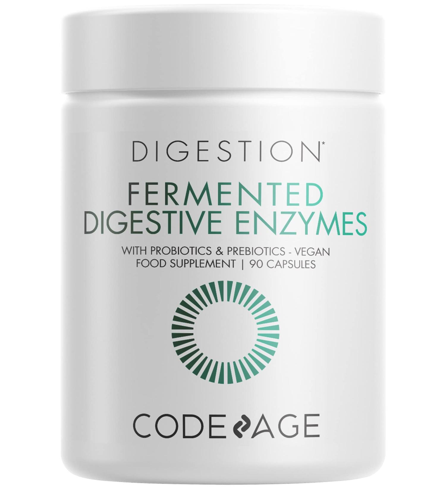 Codeage Fermented Digestive Enzymes Supplement - Probiotics Prebiotics Vitamins - 90 Capsules - Buy Online on GoSupps.com