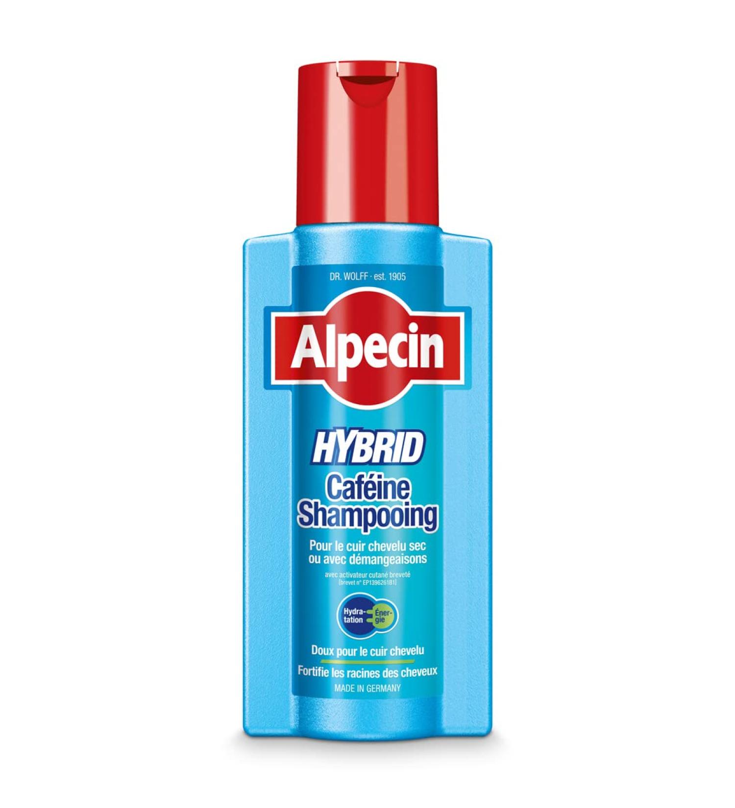 Alpecin Hybrid Caffeine Shampoo 1x 250 ml Men's anti-dandruff shampoo | Men's anti-hair loss shampoo | Men's dry hair shampoo | Hair baldness treatment - Buy Online on GoSupps.com