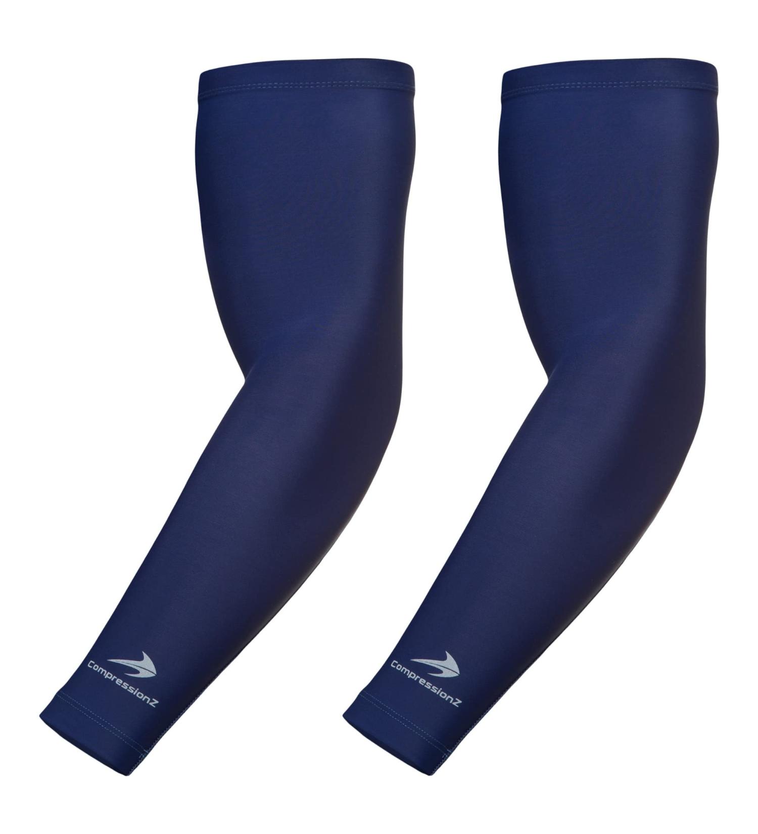 CompressionZ UV Protection Arm Sleeves Navy | Men & Women Elbow Compression Sleeve - Buy Online on GoSupps.com
