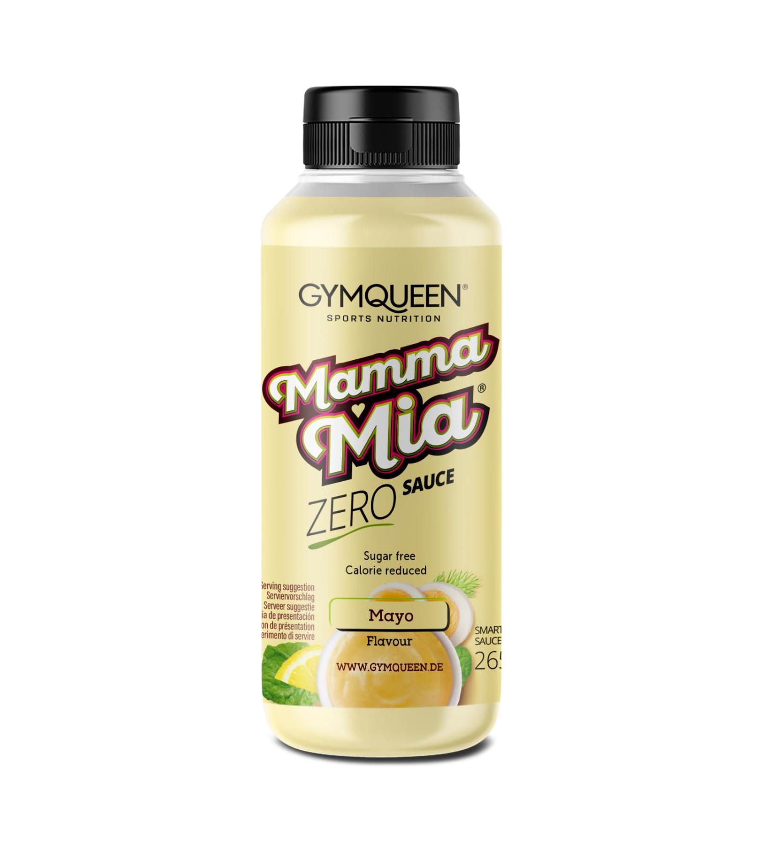 GymQueen Mamma Mia Zero Sauce 266ml Low Calorie and Fat Free for Refining Dishes or as a Salad Dressing Vegetarian Mayo - Buy Online on GoSupps.com