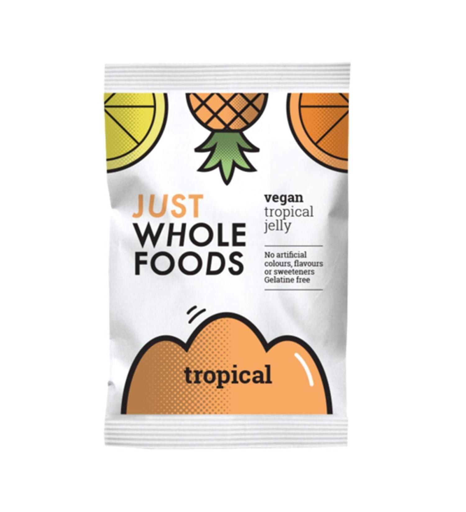 6 x Just Wholefoods Organic Tropical Real Fruit Flavoured Jelly Crystals 85g