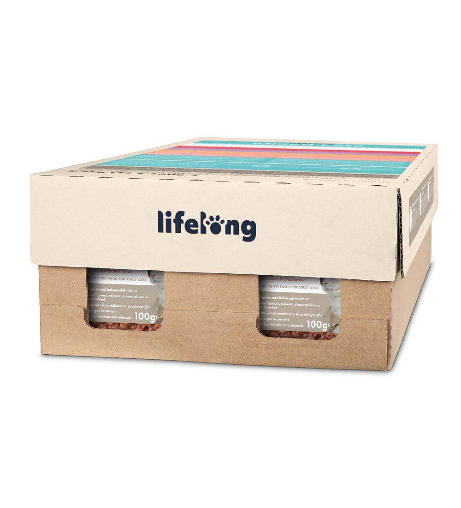 Amazon Brand Lifelong Cat Food Pate Mix 100g - 32 Pack | Premium International Shipping - Buy Online on GoSupps.com
