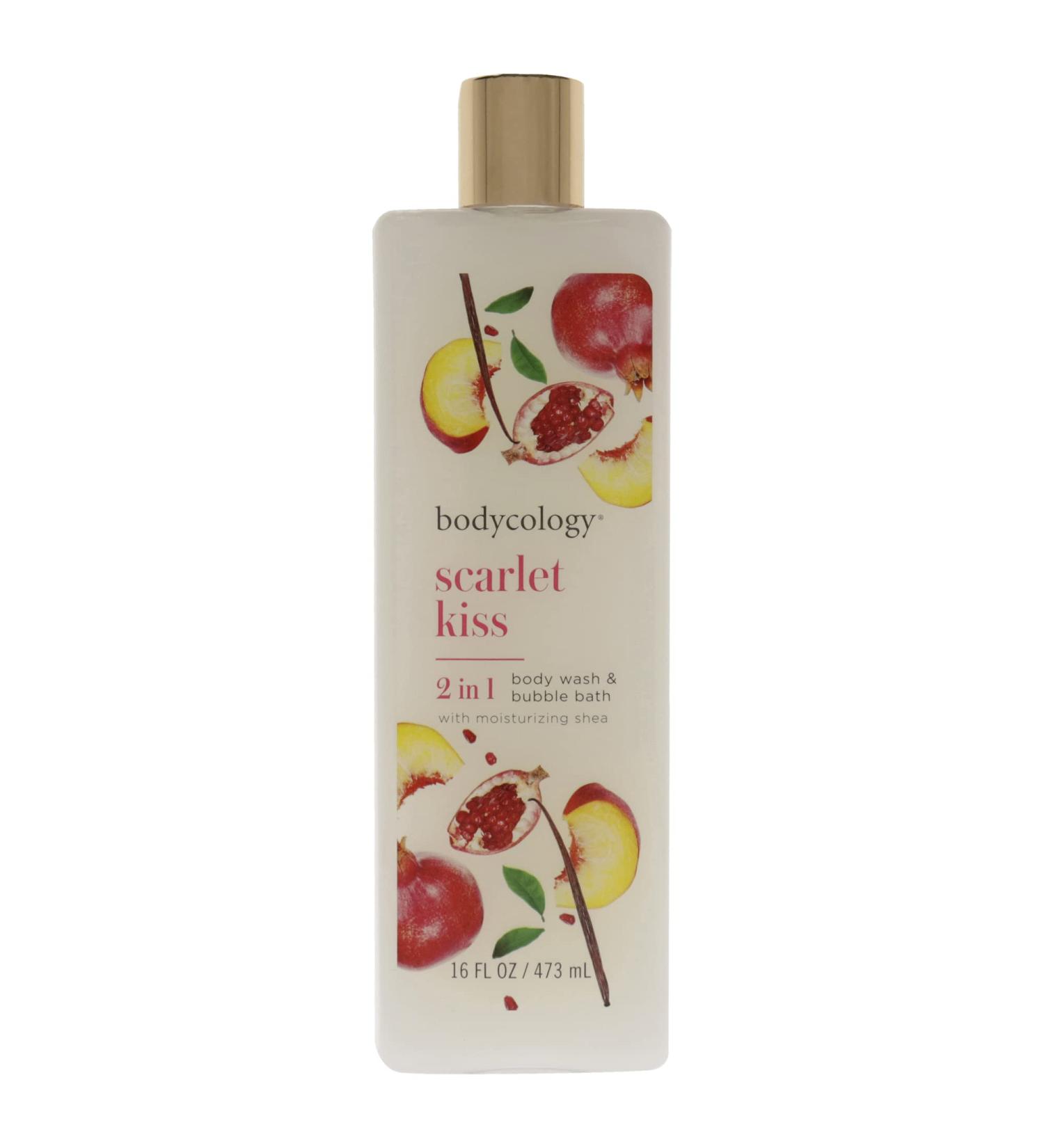 Bodycology Scarlet Kiss Moisturizing Body Wash for Women  16 Ounce Cool Cucumber with Bonus Travel Bag 16 Fl Oz (Pack of 1)