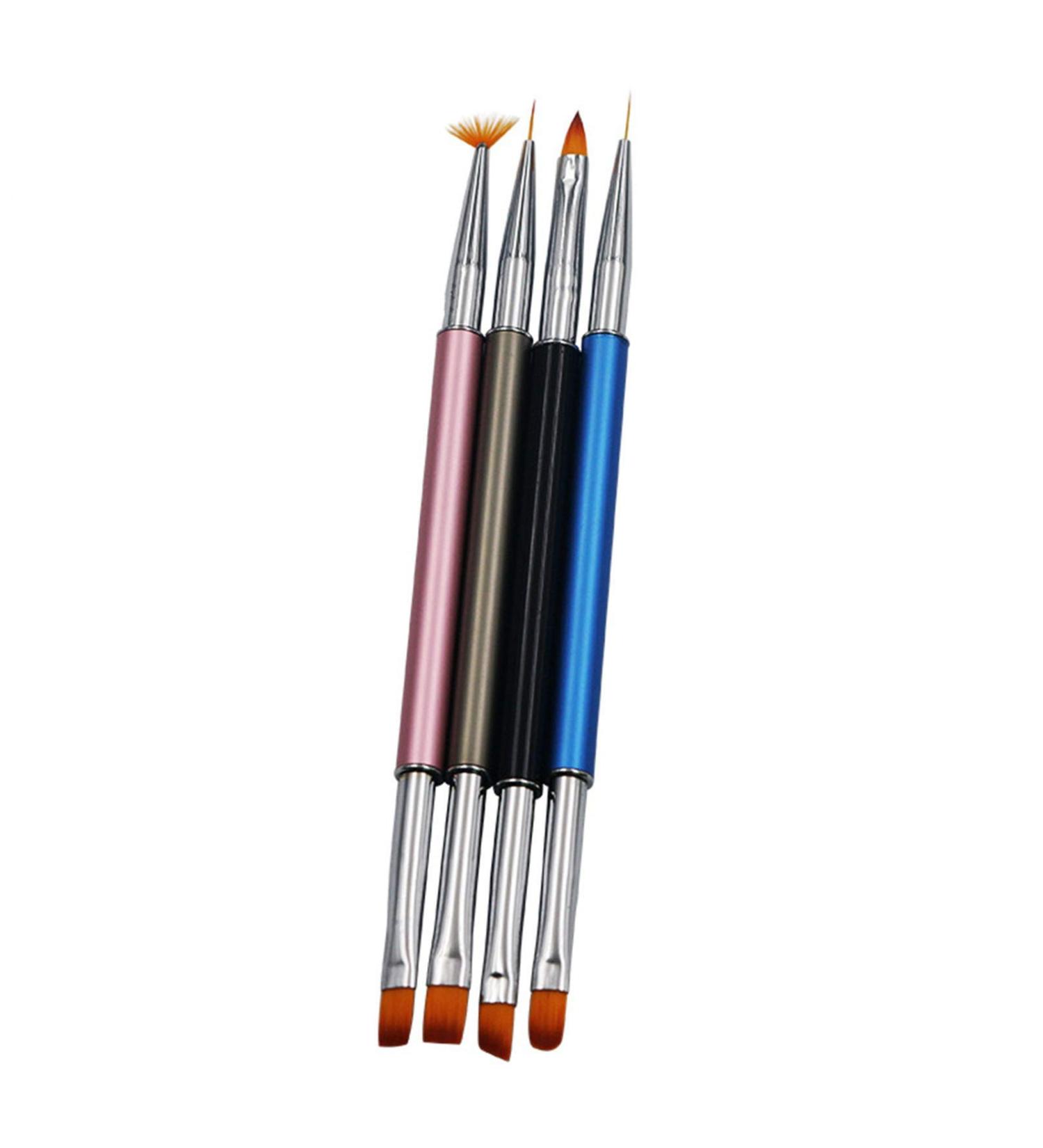 4-Piece Nail Art Brush Set - Double-Ended Paint Pens for Perfect Hand Manicure | International Shipping Available - Buy Online on GoSupps.com