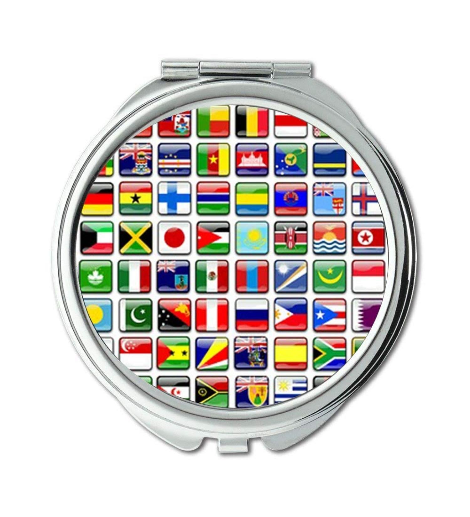 Mirror earth makeup mirror Banner Header Flags Symbols Earth World Global makeup mirrors pocket mirror portable mirror - Buy Online on GoSupps.com
