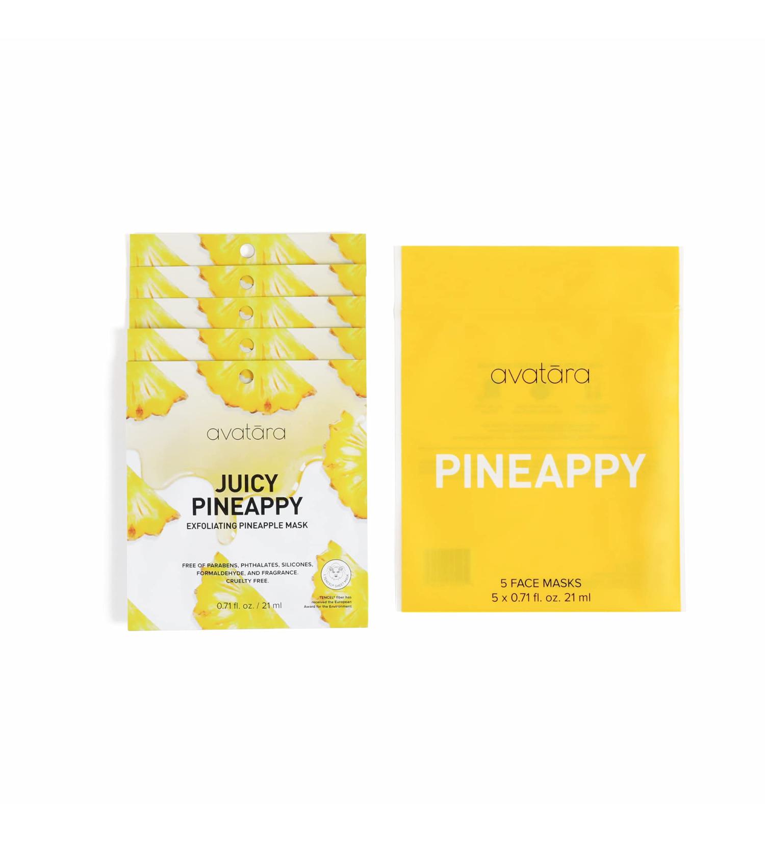 Avatara Juicy Pineappy Exfoliating Facial Mask - Pineapple Extracts, Clean Ingredients - 5 Pack - Buy Online on GoSupps.com