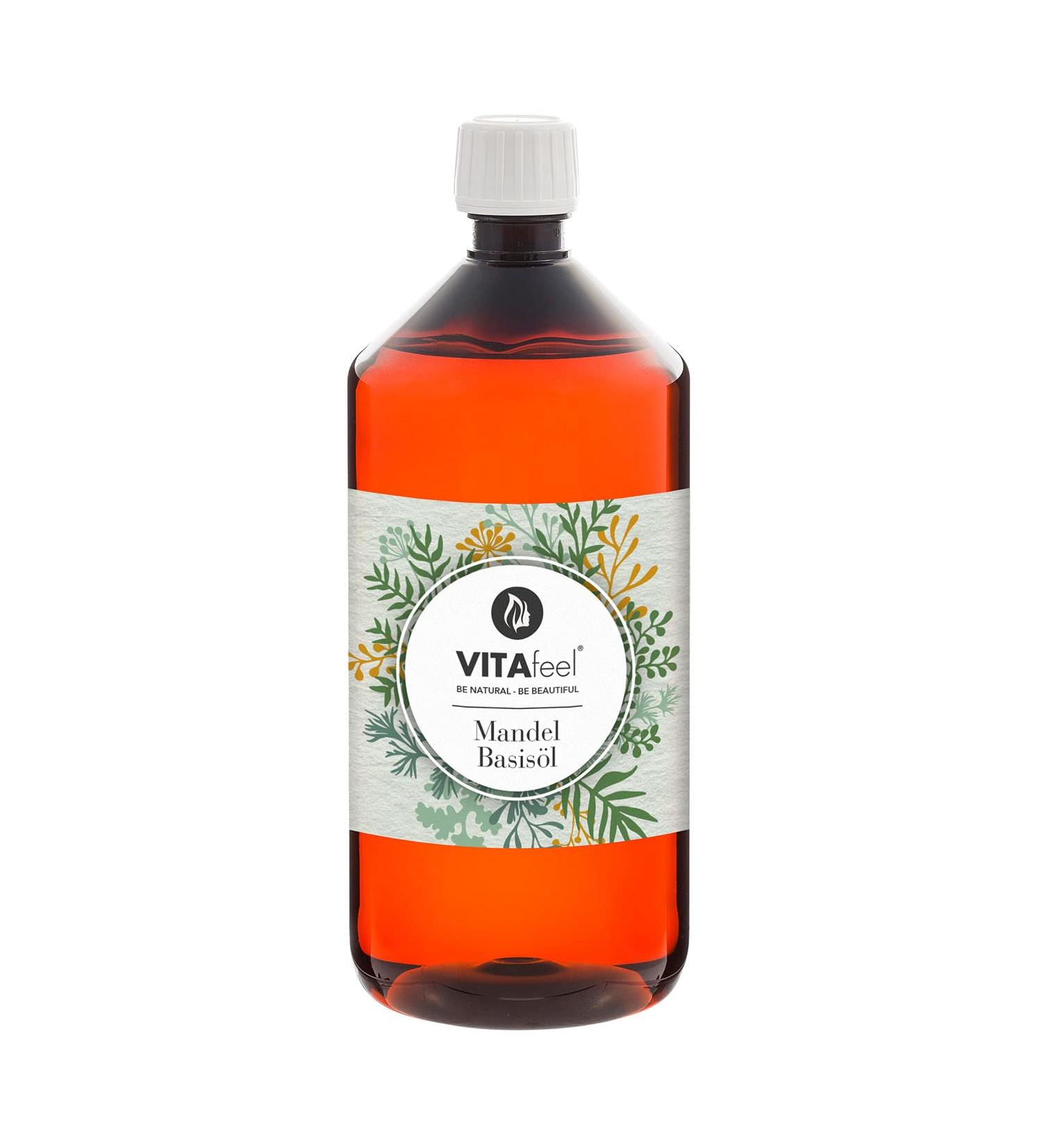 Vitafeel Almond Oil 1L - Vegan & GMO-Free for Skin Hair Aromatherapy & Massage - Premium Natural Oil - Buy Online on GoSupps.com