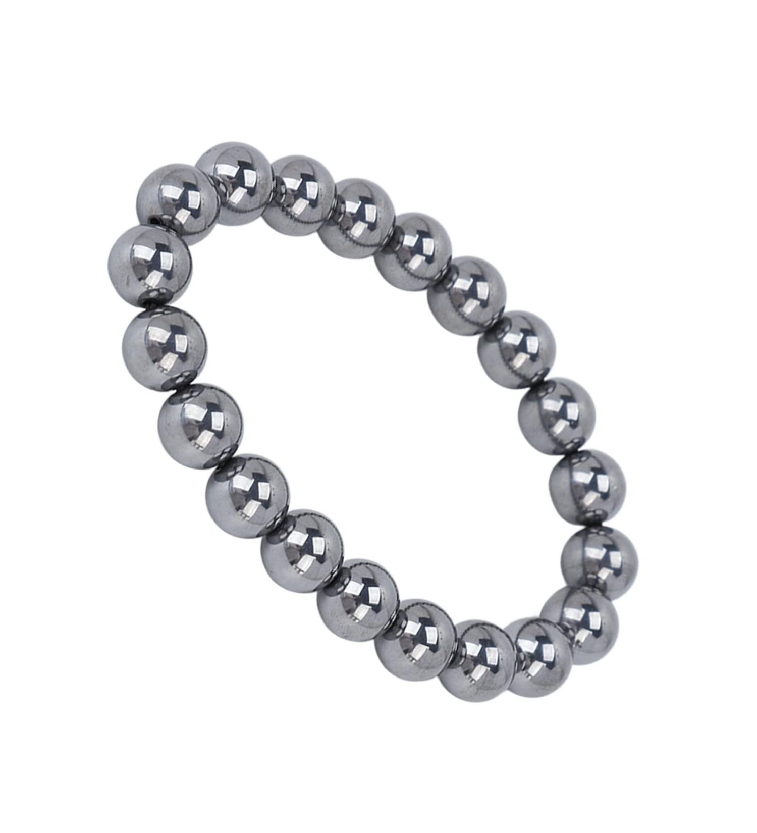 Fashion Terahertz Stone Bracelet for Men & Women - 9mm Energy & Fatigue Relief - Buy Online on GoSupps.com