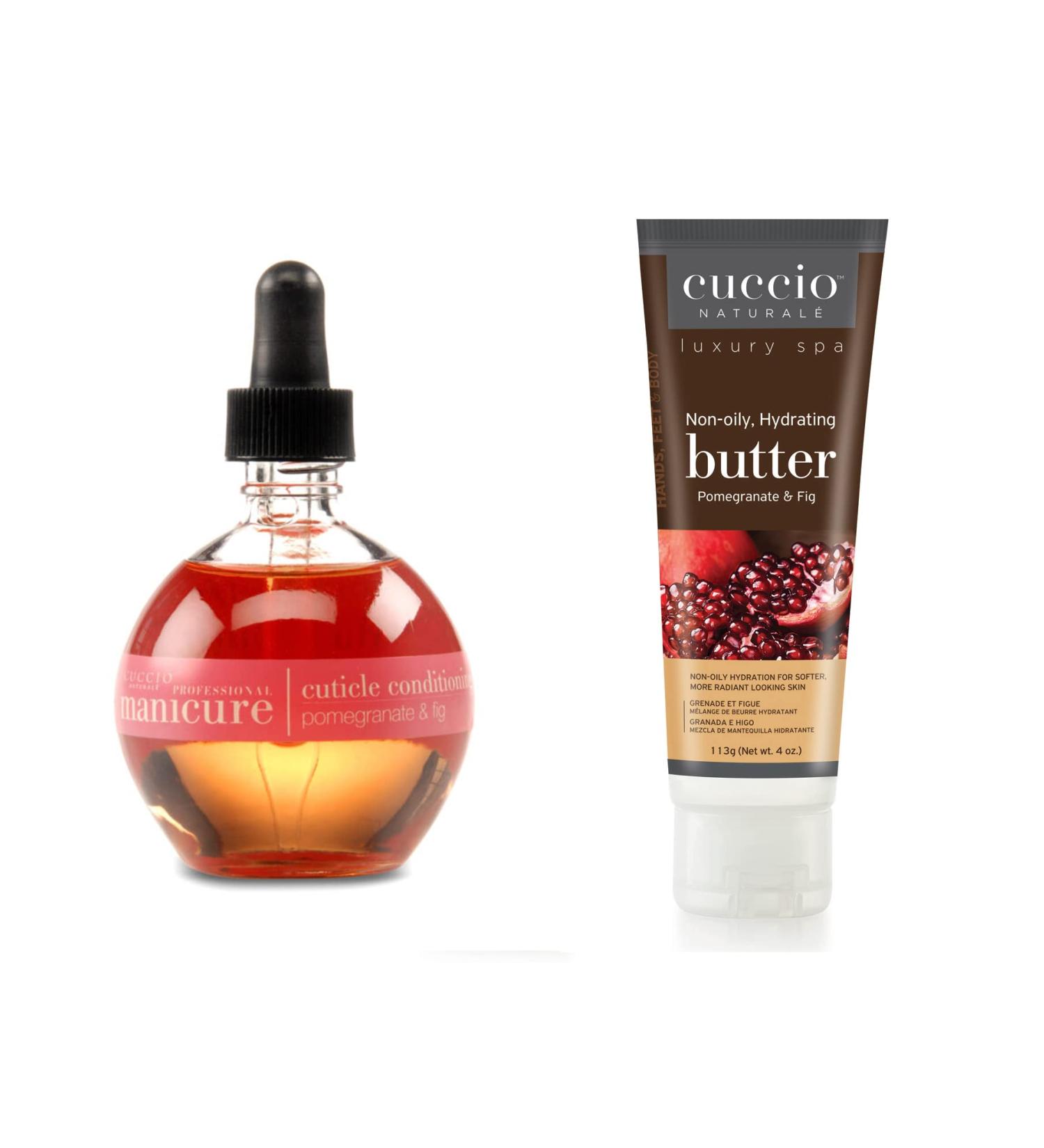 Cuccio Pomegranate & Fig Hydration Essentials Kit- 75ml Cuticle Oil & 4oz Butter Tube Red - Buy Online on GoSupps.com