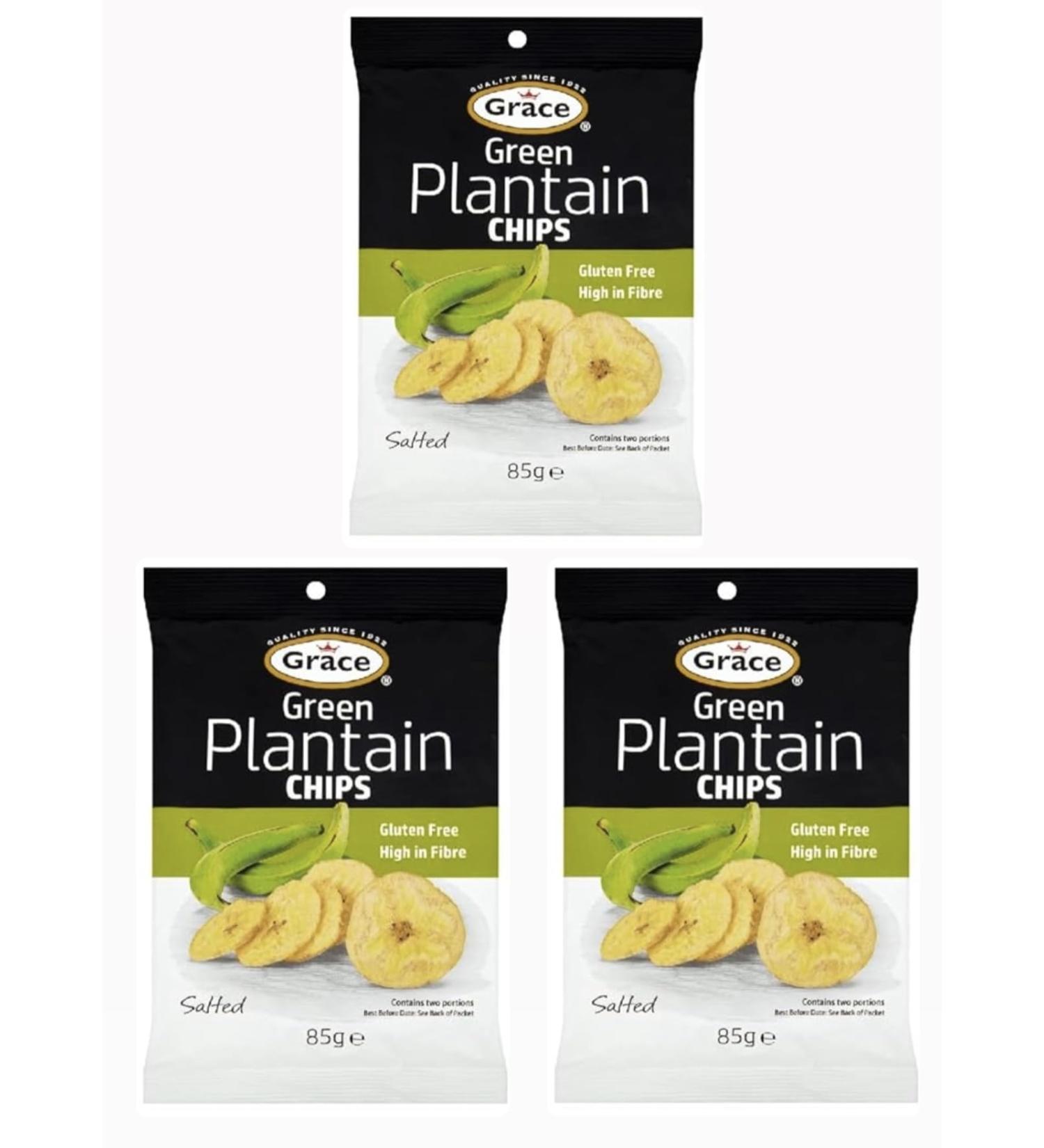 Grace Green Plantain Chips (Salted) 85g (Pack of 3) 85.00 g (Pack of 3) - Buy Online on GoSupps.com
