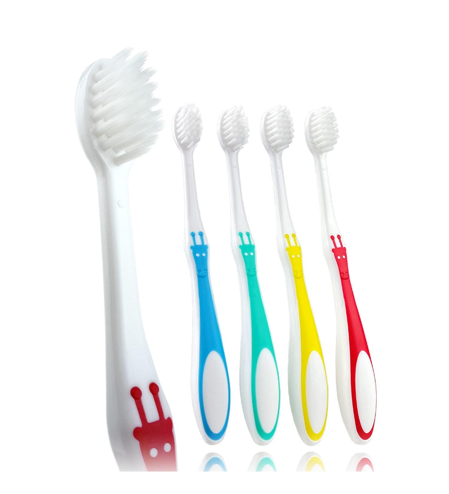 MISOdental Advanced Children's Manual Toothbrush Set - Soft Bristles, Small Head, Refreshing - 4 Pcs, Made in Korea - With Protection Caps - Buy Online on GoSupps.com