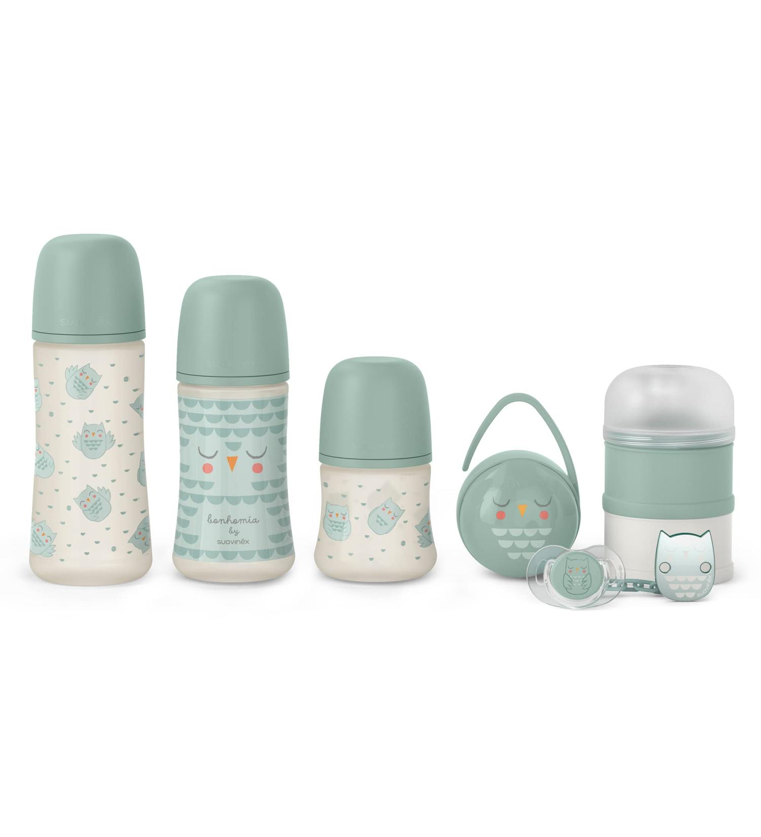 Suavinex Welcome Baby Gift for Newborns 150 ml + 270 ml Bottle + 360 ml Bottle + Symmetrical Pacifier SX Pro 0-6 Months + Me - Buy Online on GoSupps.com