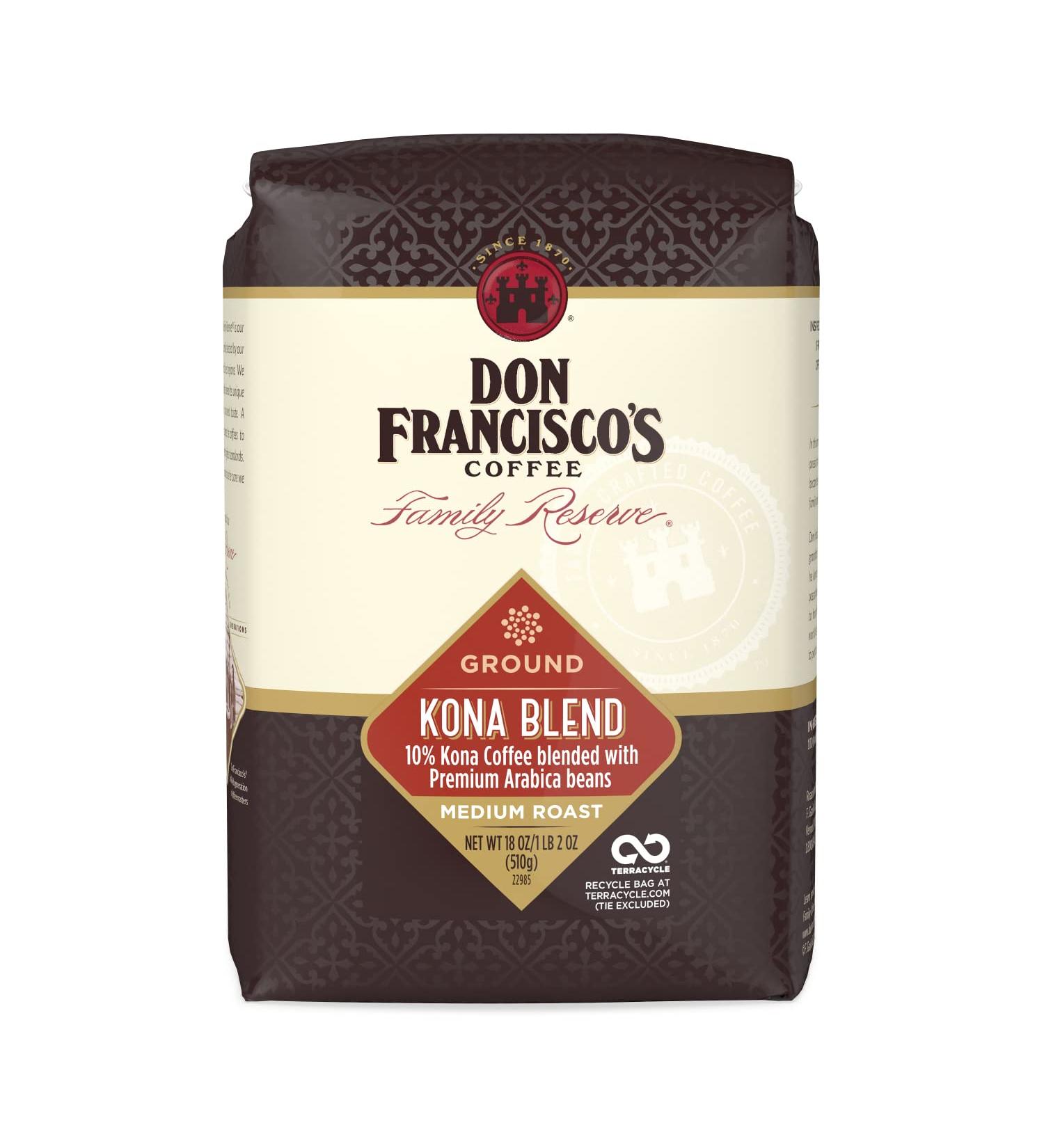 Don Francisco's Kona Blend Caf moulu torr faction moyenne (sac de 532 ml) - Buy Online on GoSupps.com
