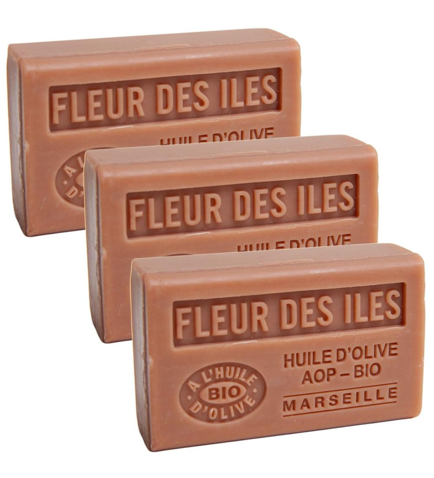 Buy Savon de Marseille Soap - Organic Olive Oil & Shea Butter - Island Flower - 3 Bars - International Shipping - Buy Online on GoSupps.com