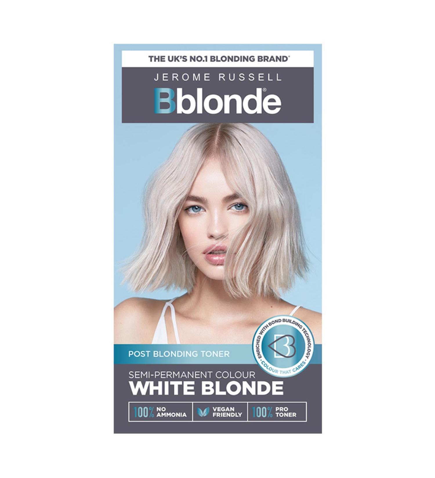 Jerome Russell Bblonde White Blonde Post Blonding Toner - Semi Permanent Hair Dye Kit with Brazil Nut Oil - No Ammonia, Vegan - 1 Count - Buy Online on GoSupps.com