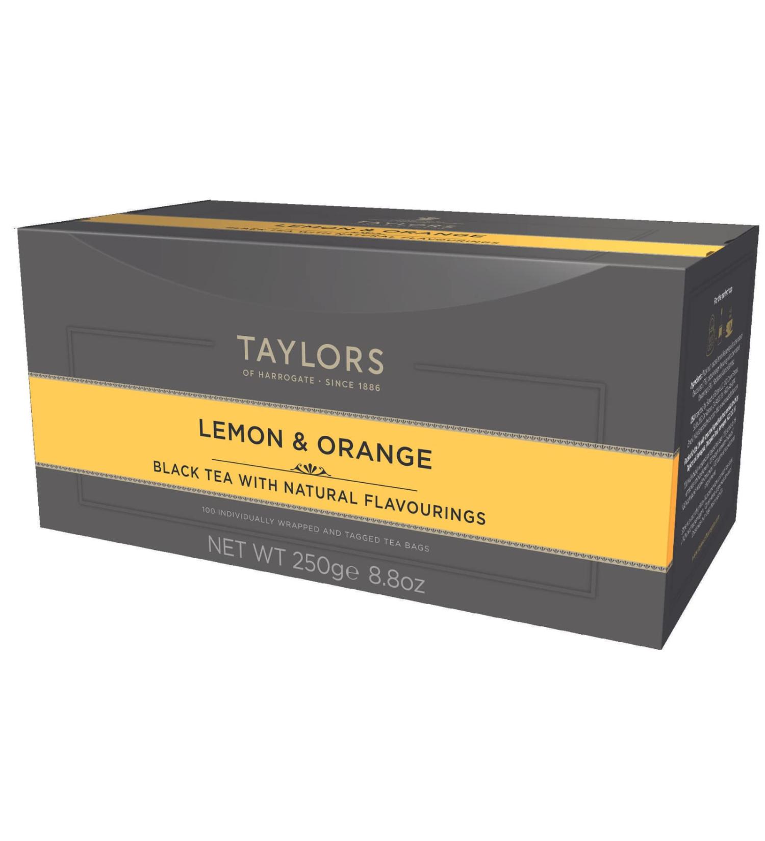 Taylors of Harrogate Lemon & Orange Tea Bags - 100 Wrapped Bags - Buy Online on GoSupps.com
