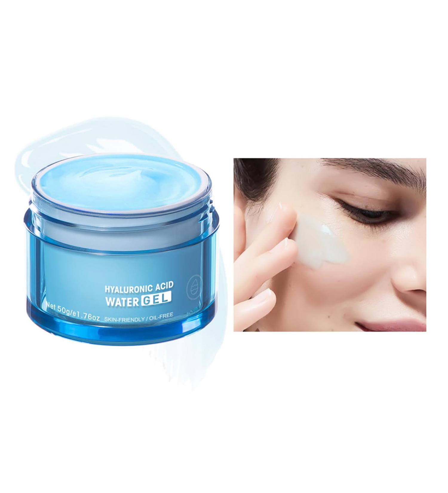 LXZJJM Hydrating Hyaluronic Acid Water Gel Lightweight & Non Greasy Formula for Oily Skin Dull Skin Fragrance-Free & Mineral Oil-Free 1.76 Oz. 50g (#2 Blue (for oily skin)) - Buy Online on GoSupps.com