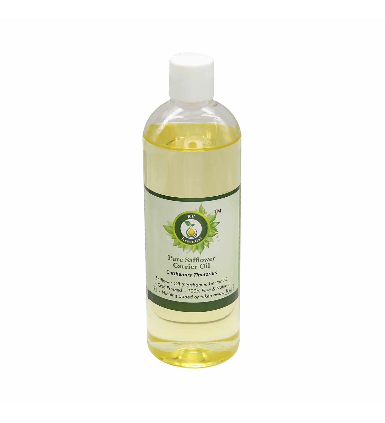 Safflower Oil | Carthamus Tinctorius | for Skin | for Cooking | Unrefined | for Painting | for Face | for Hair | for Skin | 100% Pure Natural | Cold Pressed | 100ml | 3.38oz by R V Essential 3.38 Fl Oz (Pack of 1)
