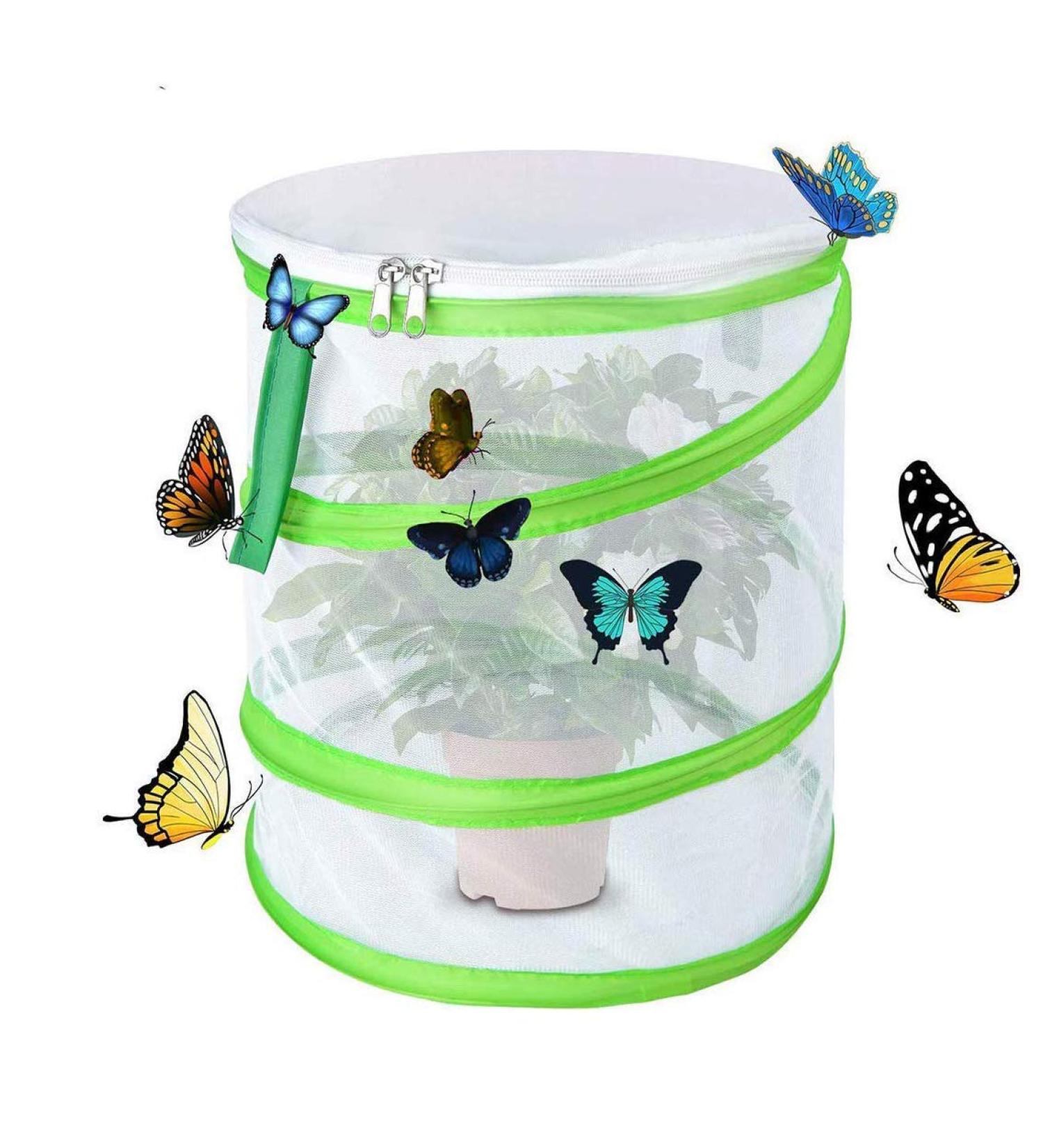 iPobie Butterfly Habitat Insect Cage Collapsible Bug Catcher Net Round Pop Up Mesh Net (Small Size) - Buy Online on GoSupps.com