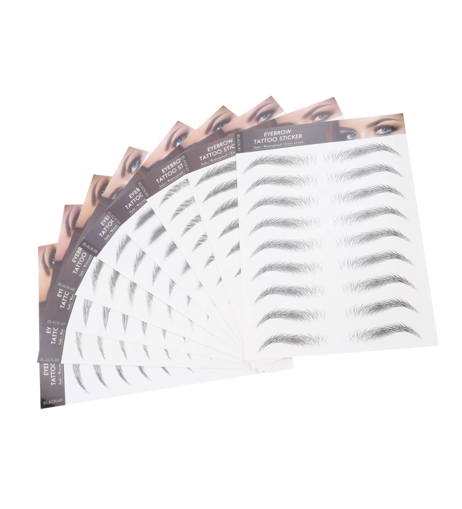 Didiseaon 9 Sheets Imitation Eco Eyebrow Sticker Eyebrow Transfers Stickers for Women 4d Transfer Stickers Wig 21.5X14.5cm Black - Buy Online on GoSupps.com