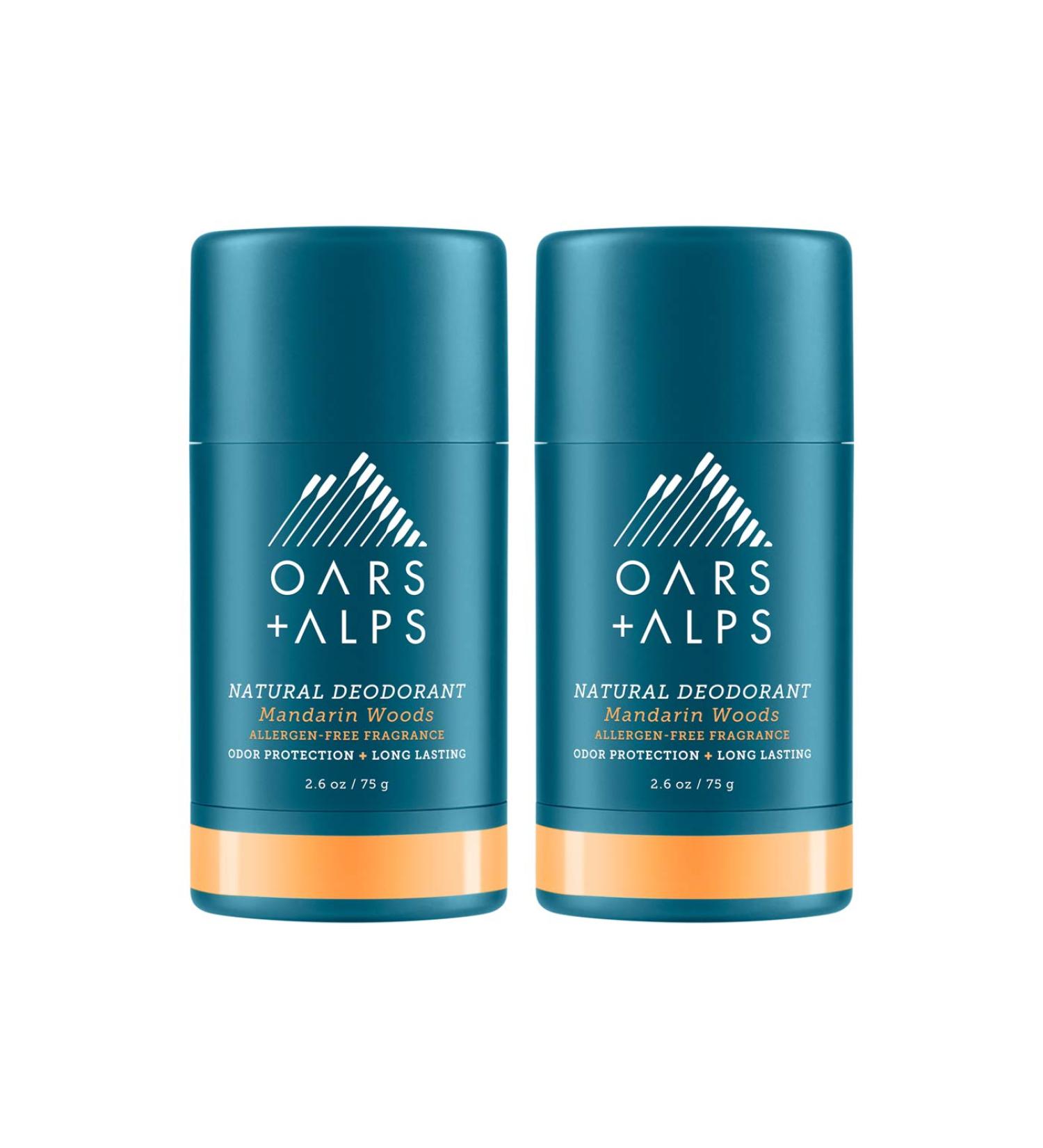 Oars + Alps Aluminum Free Deodorant for Men and Women Dermatologist Tested and for Sensitive Skin Vegan Mandarin Woods 2 Pack 2.6 Oz Each 2ct - Mandarin Woods - Buy Online on GoSupps.com