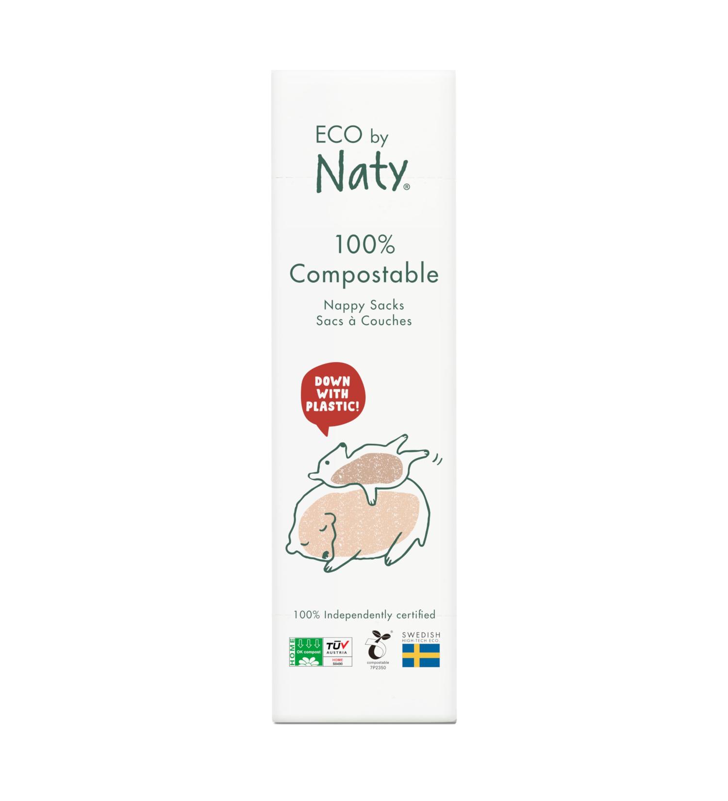 Eco by Naty 100% Compostable Baby Diaper Bags Biodegradable 50 Pack | Eco-Friendly & Sustainable Solution - Buy Online on GoSupps.com