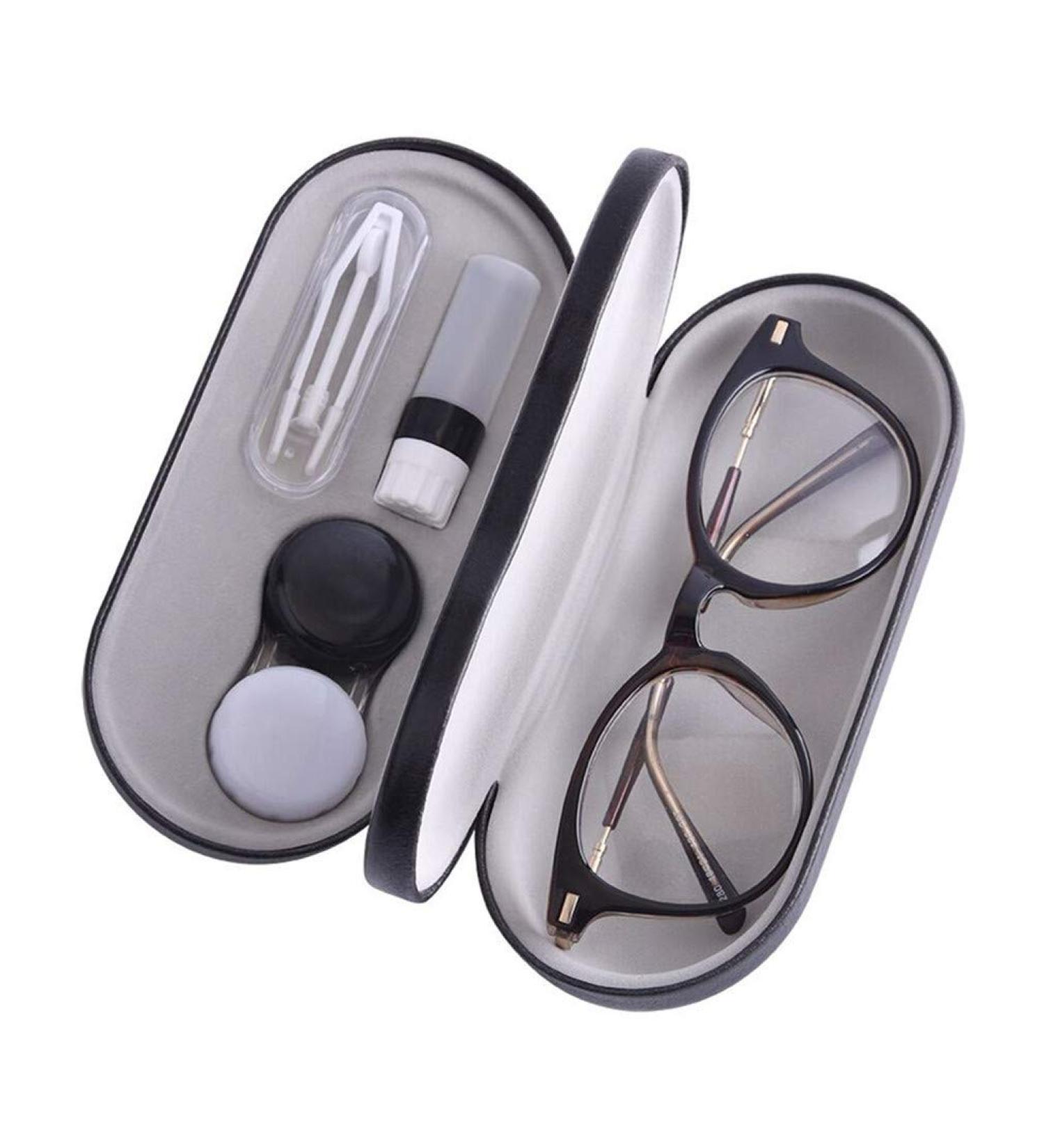 Contact Lens Container - 2-in-1 Double-Sided Portable Case with Tweezers & Applicator | Ideal for Home & Travel - Buy Online on GoSupps.com
