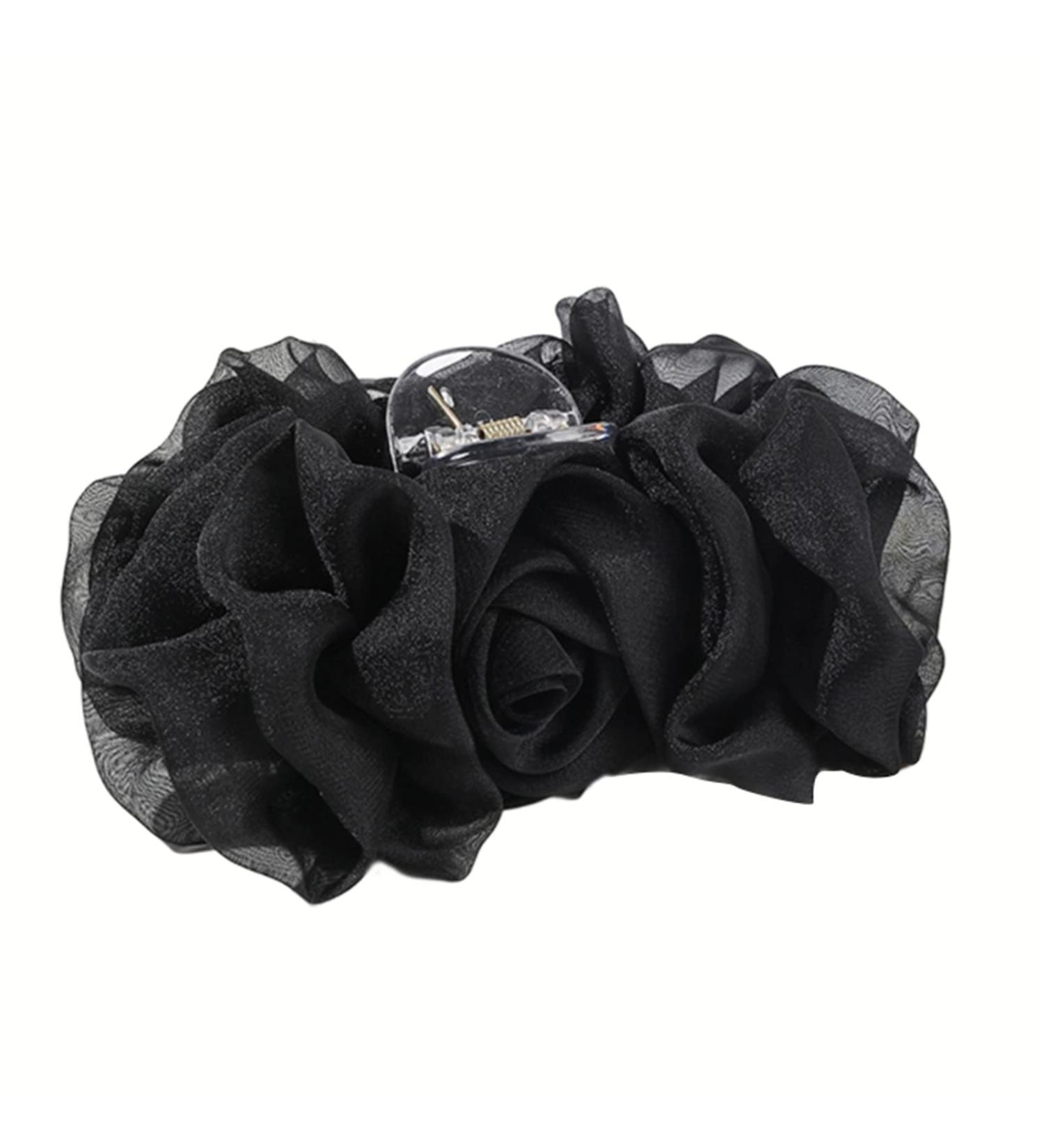 amangul Chiffon Hair Clips -Slip Large Hair Clamps Cute Hair Catch Hair Pins Barrettes Strong Hold Hairpin for Girls(Black) - Buy Online on GoSupps.com
