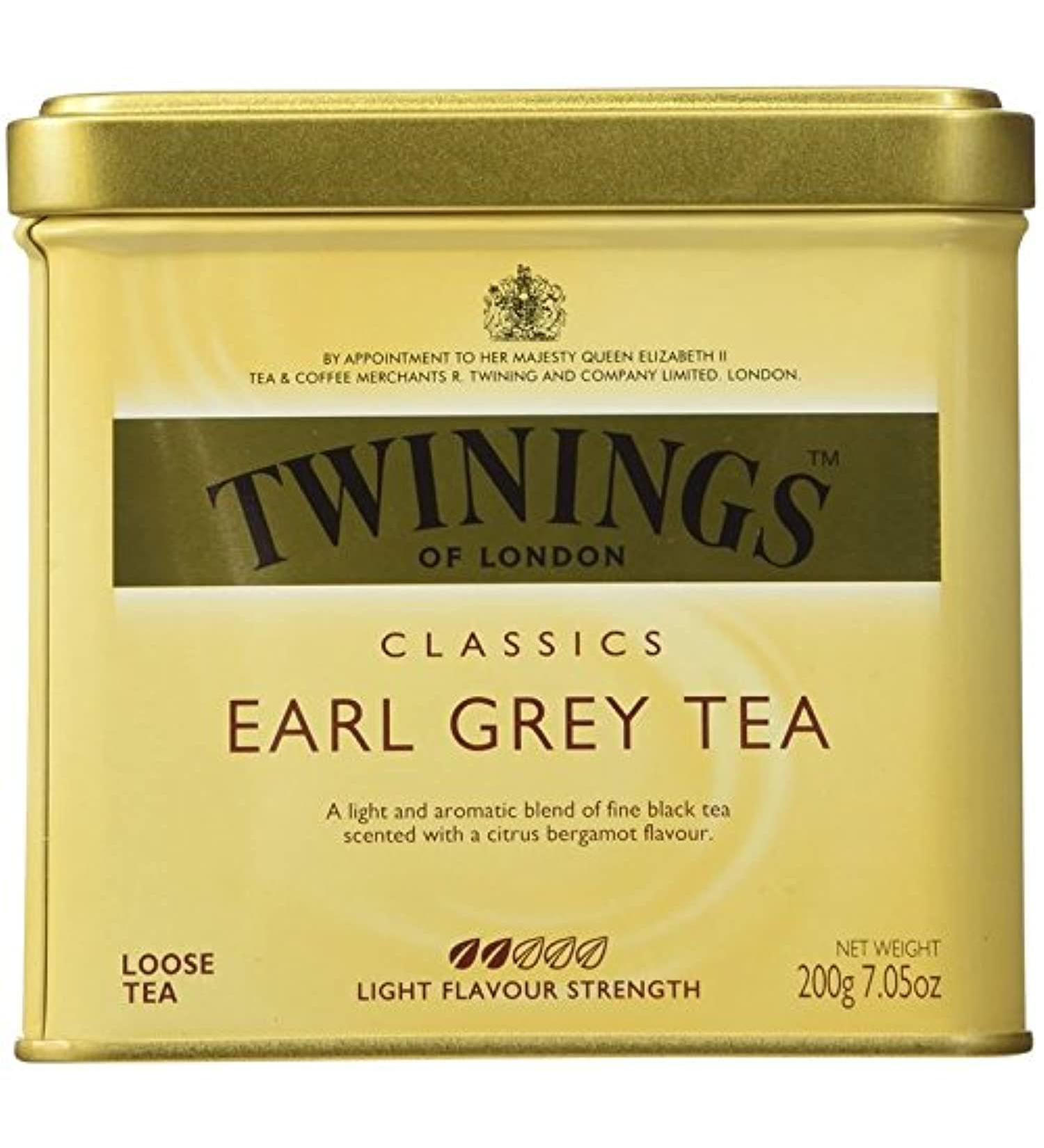 Twinings Earl Grey Loose Tea 7.05 oz Tin - Classic Earl Grey Flavor - Pack of 1 - Buy Online on GoSupps.com