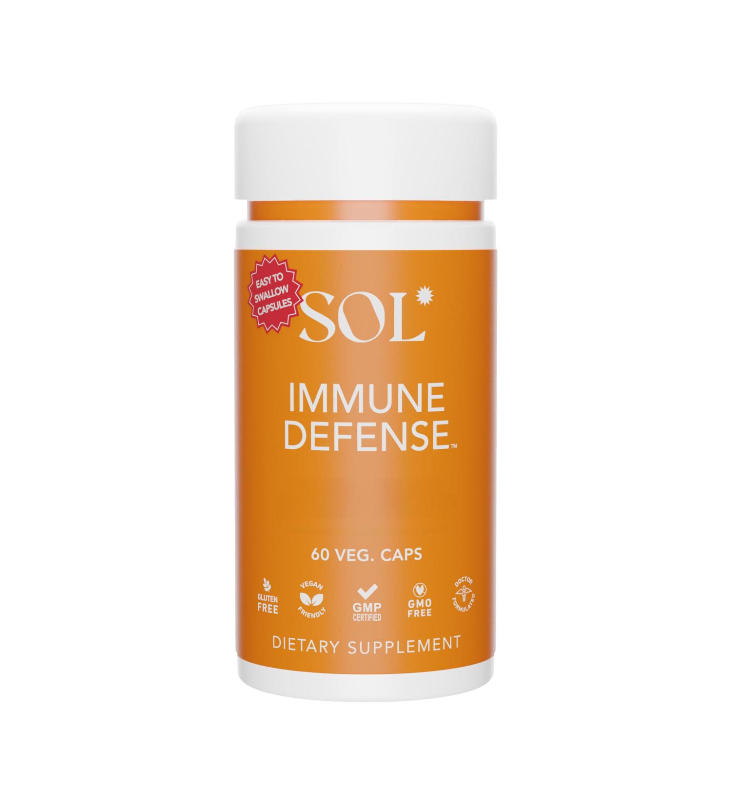 Immune Defense Supplement: Clears Allergens, Builds Strong Immune System, 15X More Powerful, Astragalus, Goto Kola, Andrographis, 60 Easy-to-Swallow Capsules, SOL Nutrition - Buy Online on GoSupps.com