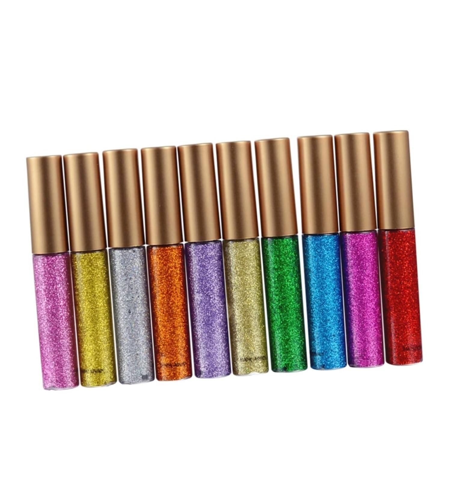 FOMIYES 10pcs Liquid Eyeliner Glitter Liner for Eyes Shimmery Eyeliner Eye Shadow Pearlescent Metal 1 count (Pack of 1) Assorted Color - Buy Online on GoSupps.com