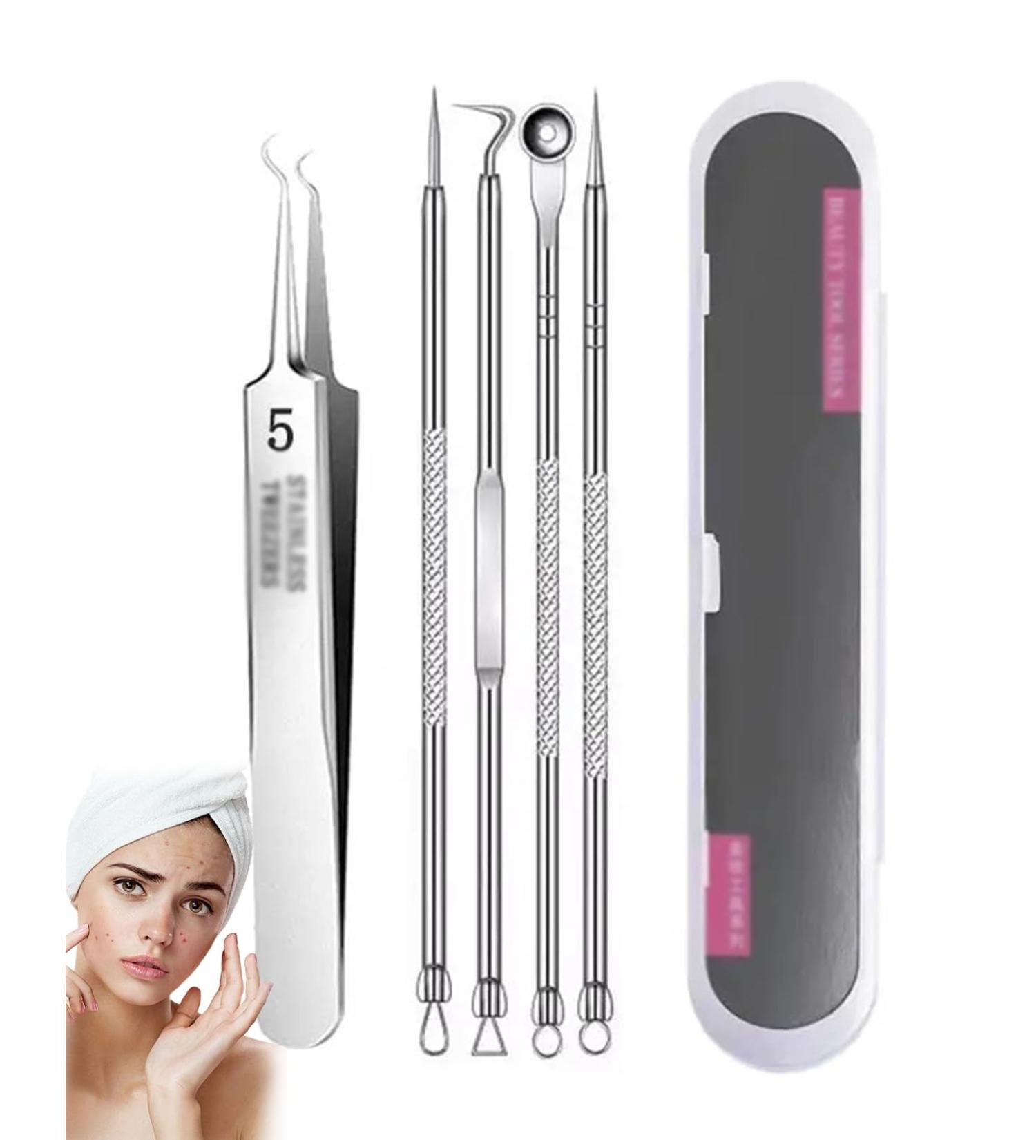 3/5/8pcs Usiveinborn Blackhead Remover Usiveinborn Tweezers Professional Facial Blackhead Remover Tweezers Professional Stainless Steel Facial Blackhead Remover Tweezers (5PCS-C) - Buy Online on GoSupps.com