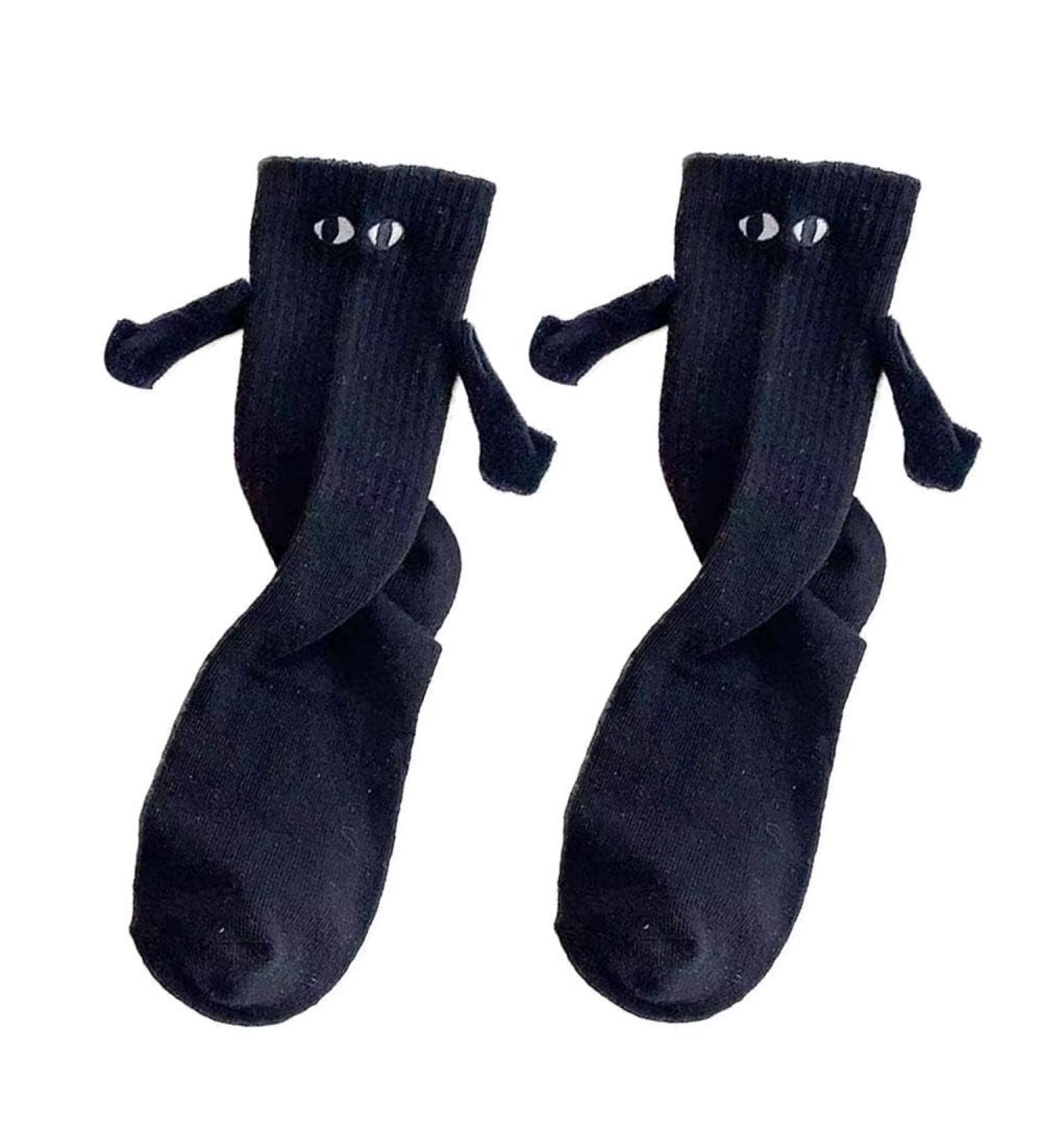 TEGONGSE Magnetic 3D Couple Socks | Funny Unisex Holding Hands Design | Black | Ideal for Women & Men - Buy Online on GoSupps.com