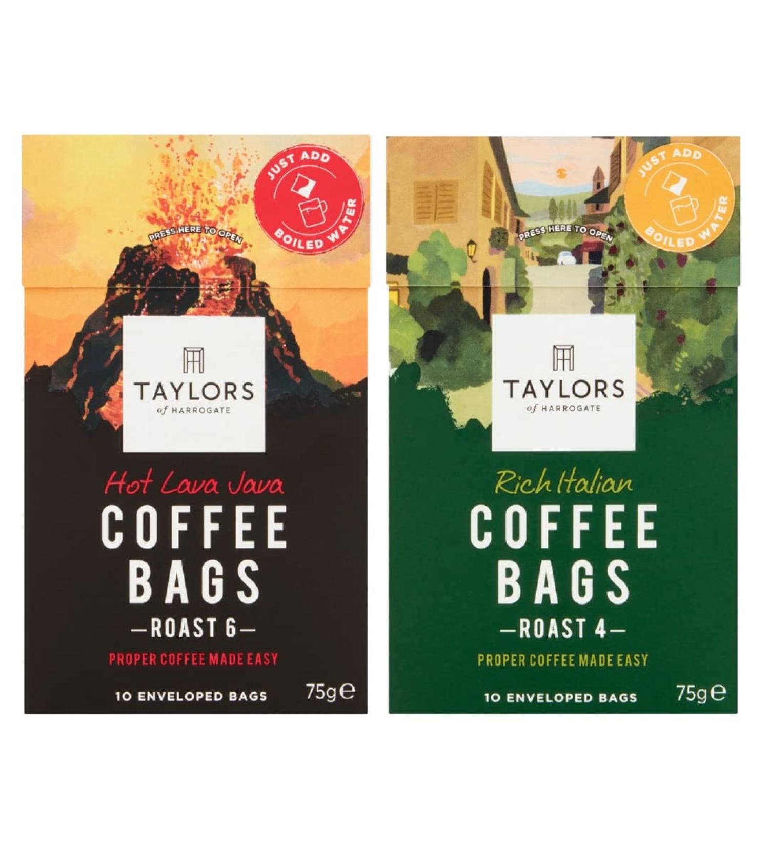 Ground Coffee Bundle with Taylors of Harrogate Rich Italian Roast With Hot Lava Java (20 Bags 2 Pack) - Buy Online on GoSupps.com